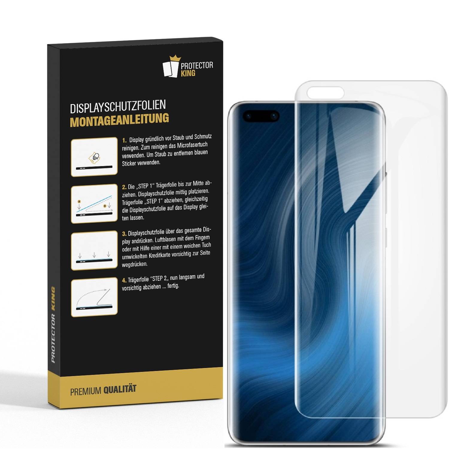 4x Panzerfolie für Huawei Mate 40 Pro Plus FULL COVER Displayschutzfolie MATT