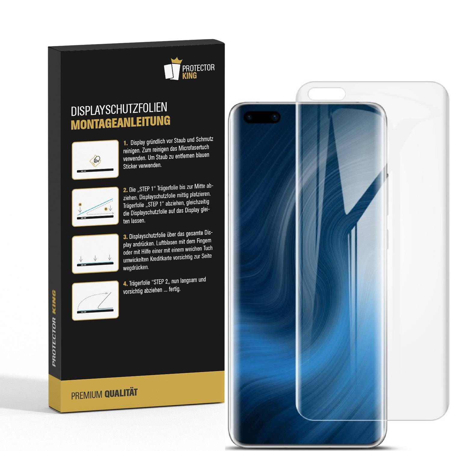 3x Displayfolie für Huawei P40 Pro FULL COVER Displayschutzfolie MATT