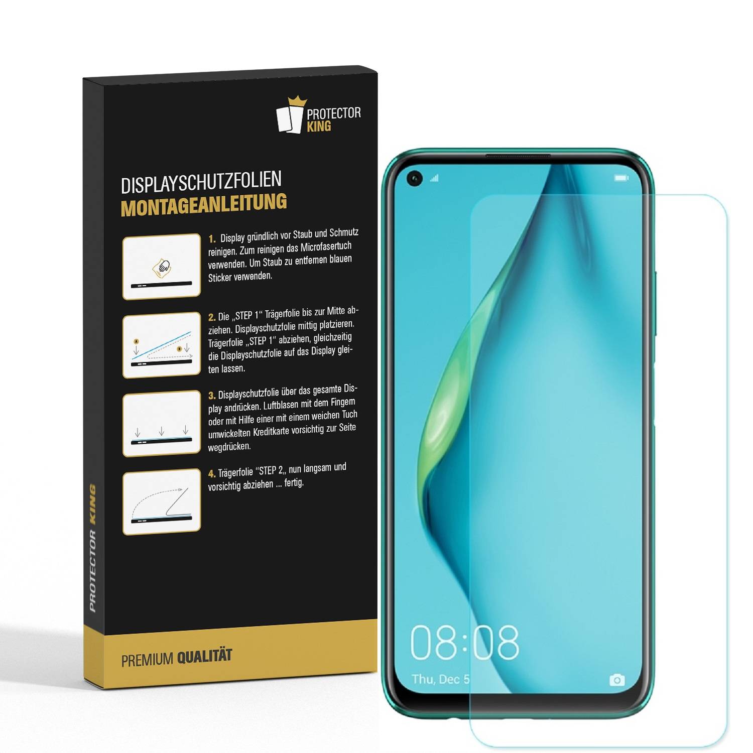 3x Panzerfolie für Huawei P40 Lite ANTI-SHOCK Displayschutz Schutzfolie HD-KLAR PET Kunststoff