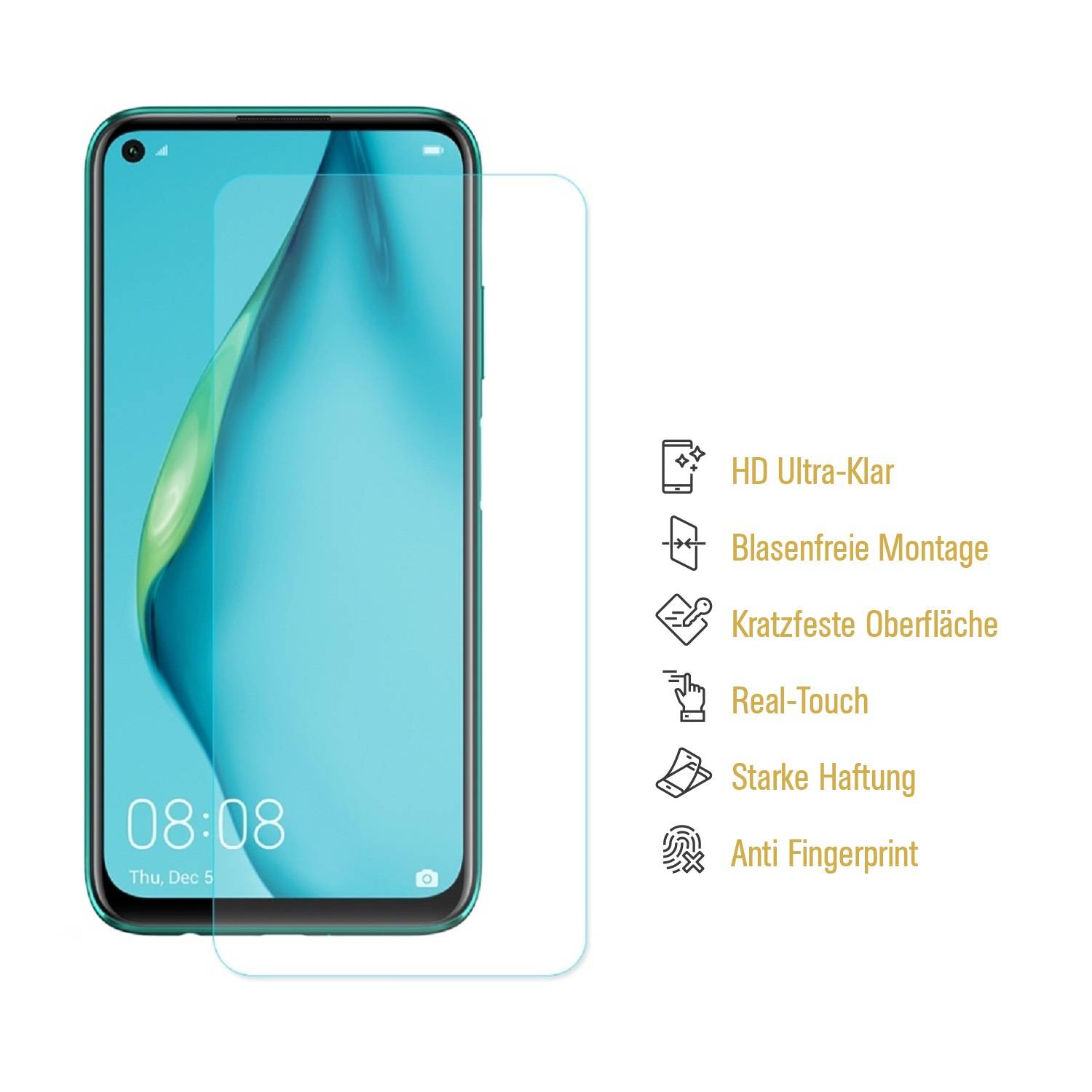 4x Panzerfolie für Huawei P40 Lite ANTI-SHOCK Displayschutz Schutzfolie HD-KLAR PET Kunststoff