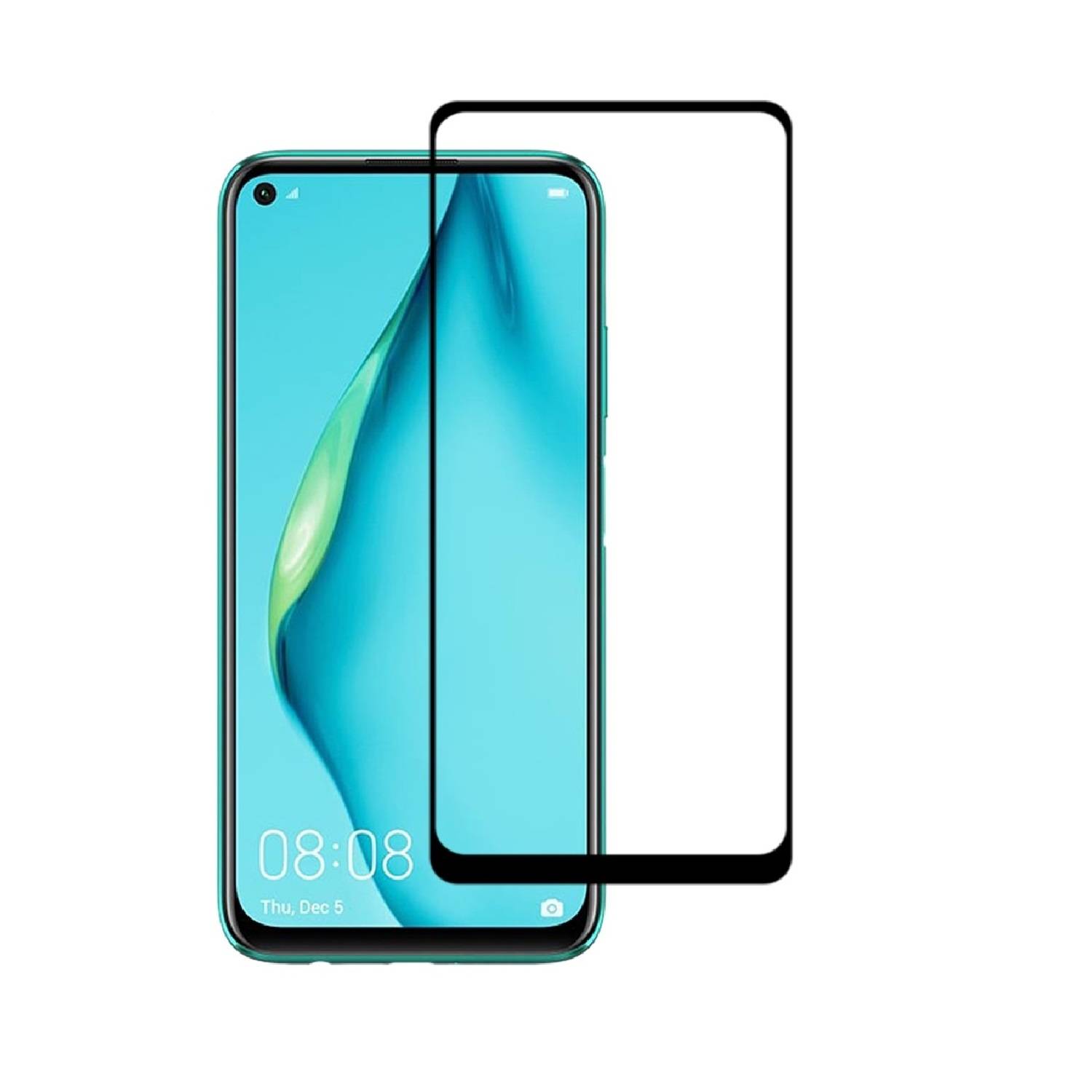 1x 9H Panzerglas für Huawei P40 Lite FULL COVER Displayschutz Panzerfolie Schutzfolie Hartglas Schutzglas Displayglas Tempered Glasfolie