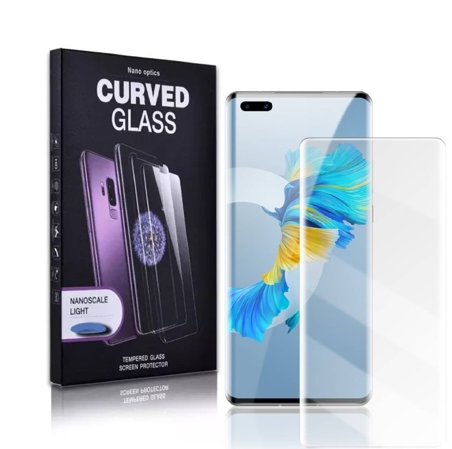 Kopie von 3x UV-Liquid 9H Panzerglas für Huawei Mate 40 Pro 3D KLAR echtes Tempered Panzerhartglas Schutzglas Displayschutz Panzerfolie Schutzfolie