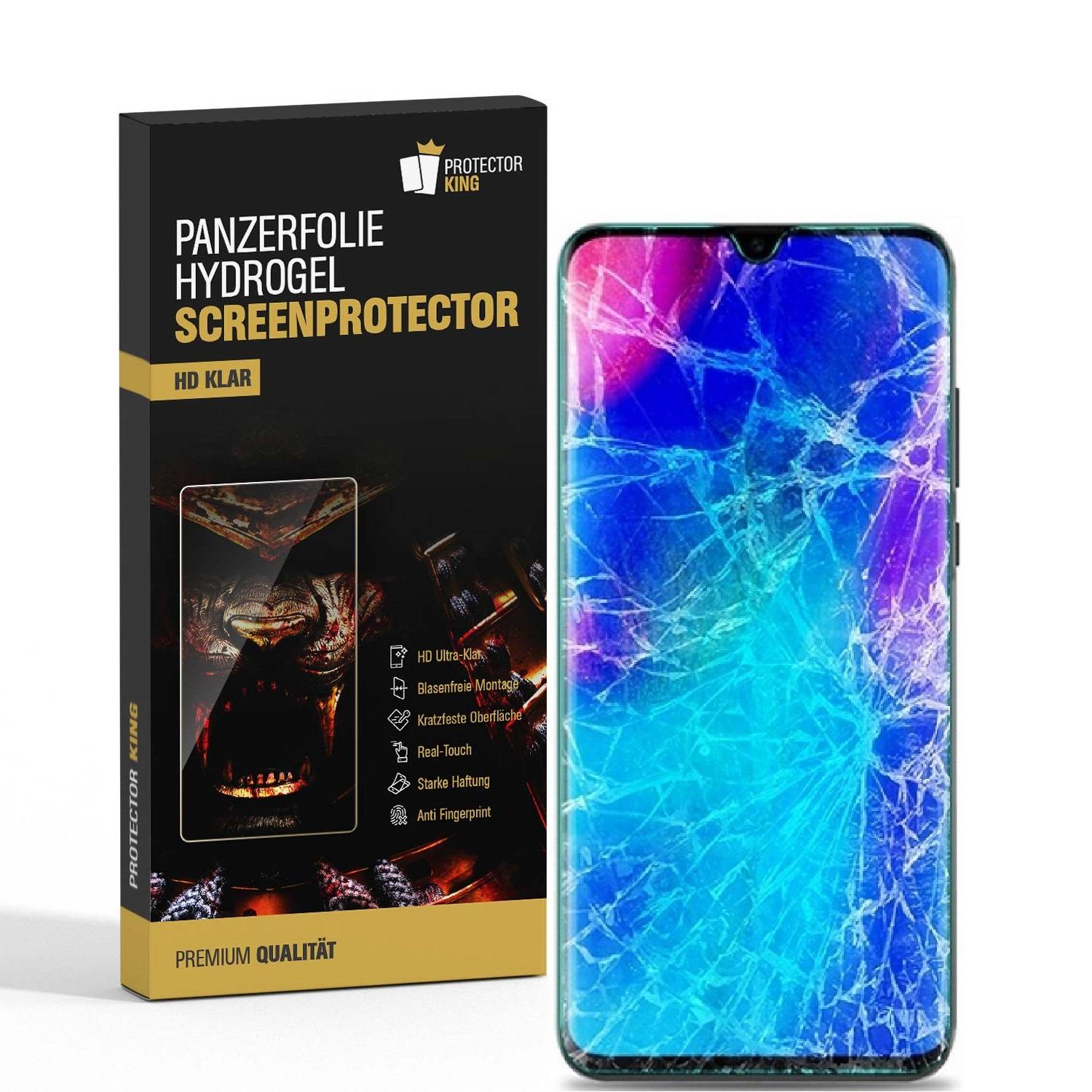 1x Hydrogel-Glass für Huawei P30 Lite Selbstheilend für Micro Kratzer 3D KLAR Panzerfolie Displayschutz Schutzfolie Screen-Protector
