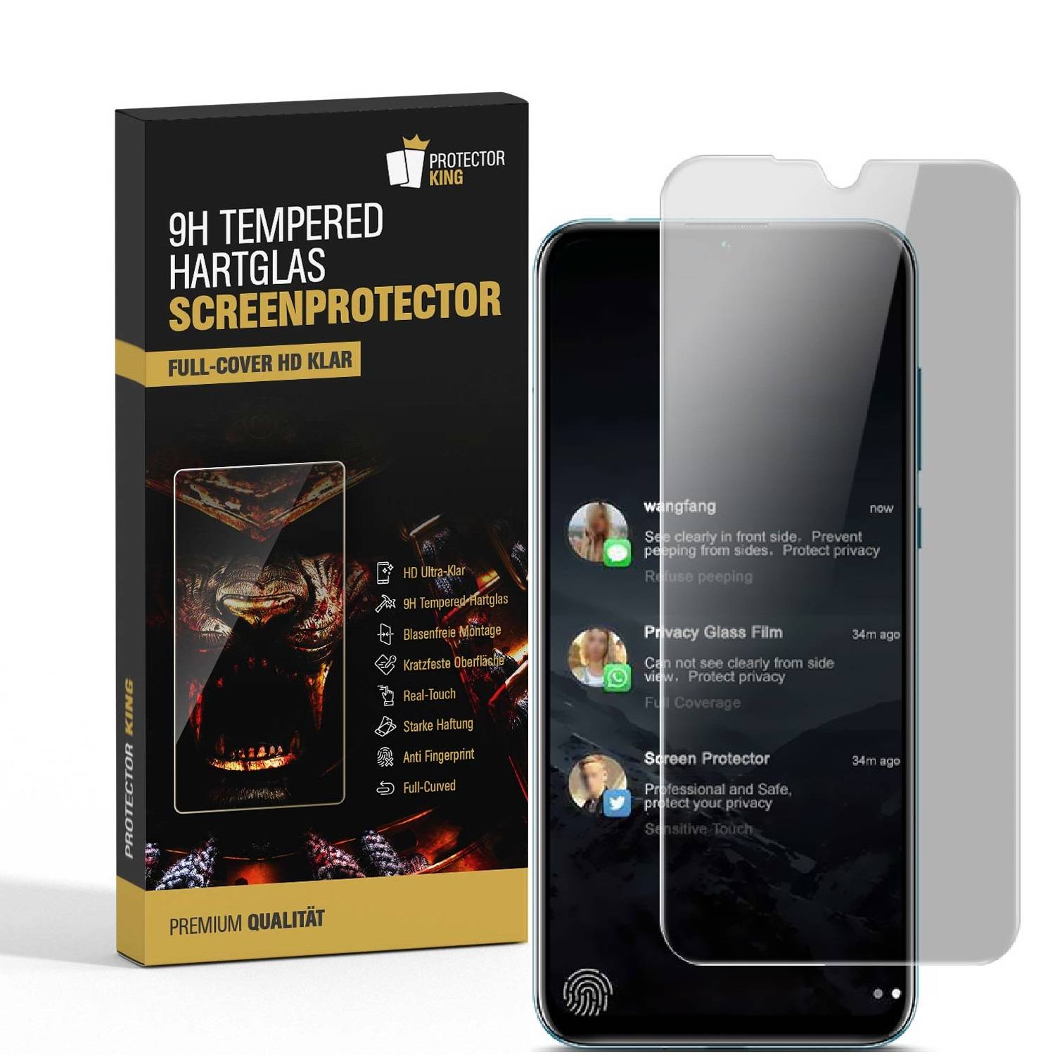 3x Blickschutz 9H Panzerhartglas für Huawei P30 Lite Anti-Spion Displayschutz Panzerfolie Schutzfolie echtes Tempered Panzerglas Schutzglas Screen