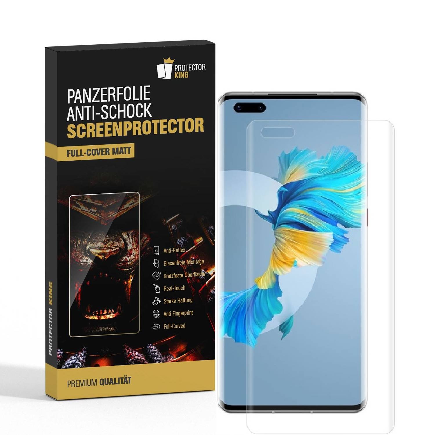 3x Panzerfolie für Huawei Mate 40 FULL COVER Displayschutzfolie Schutzfolie MATT