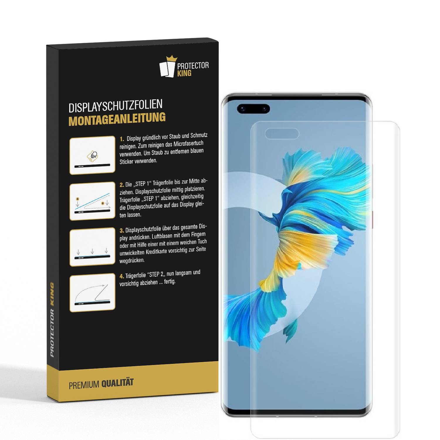 4x Panzerfolie für Huawei Mate 40 Pro FULL COVER Displayschutzfolie MATT