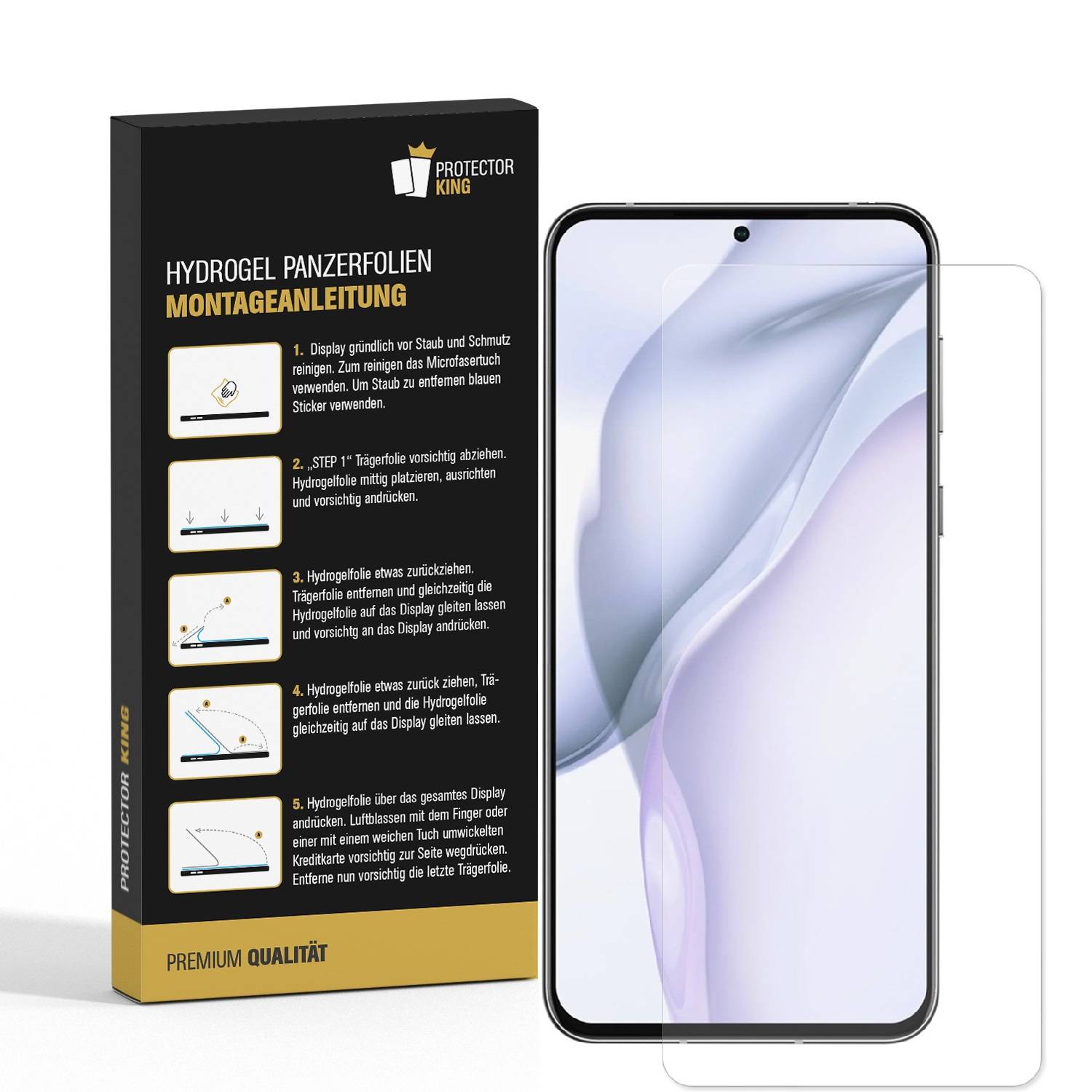 6x Hydrogel-Glass für Huawei P50 Selbstheilend für Micro Kratzer 3D KLAR Panzerfolie Displayschutz Schutzfolie Screen-Protector