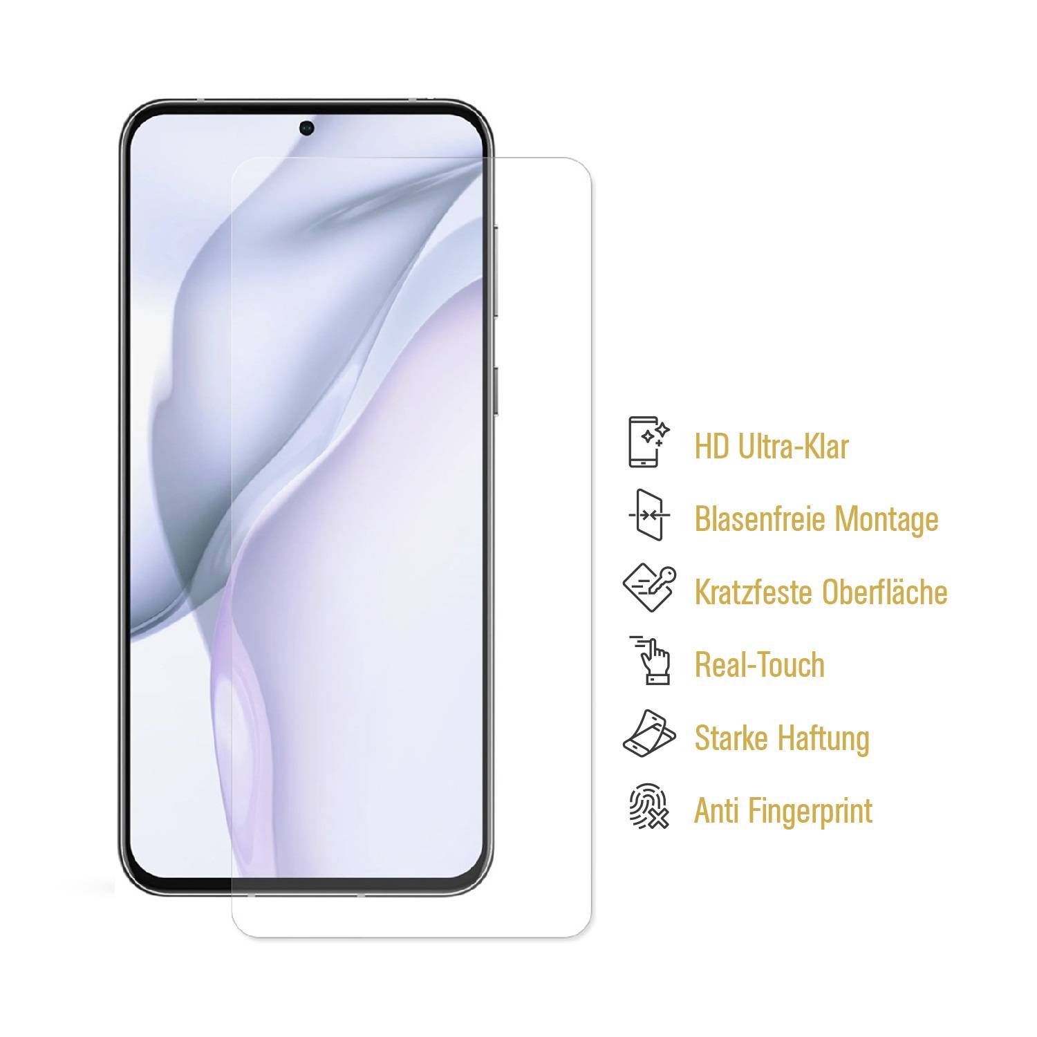 3x Hydrogel-Glass für Huawei P50 Selbstheilend für Micro Kratzer 3D KLAR Panzerfolie Displayschutz Schutzfolie Screen-Protector