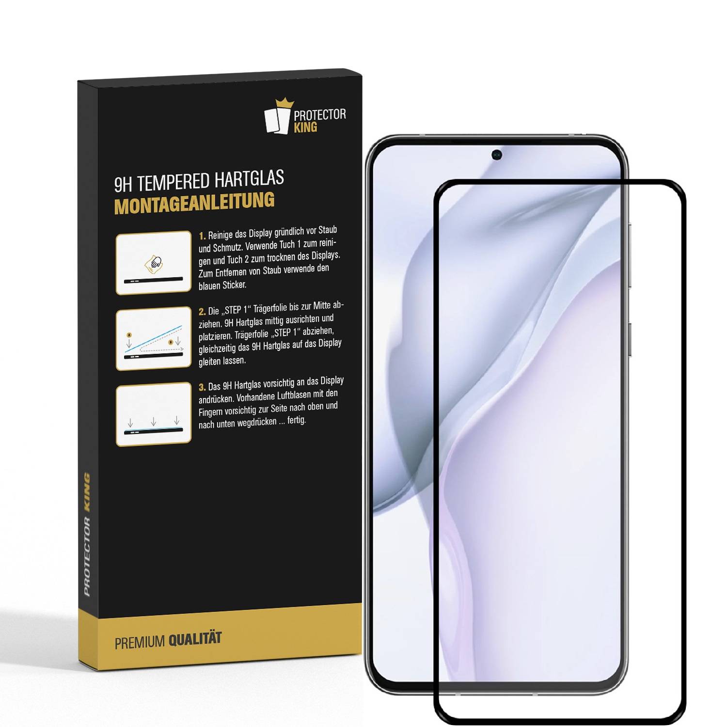 2x 9H Panzerglas für Huawei P50 FULL COVER Displayschutz Schutzglas Hartglas Schutzfolie Panzerfolie KLAR Tempered echtes Displayglas Glasfolie