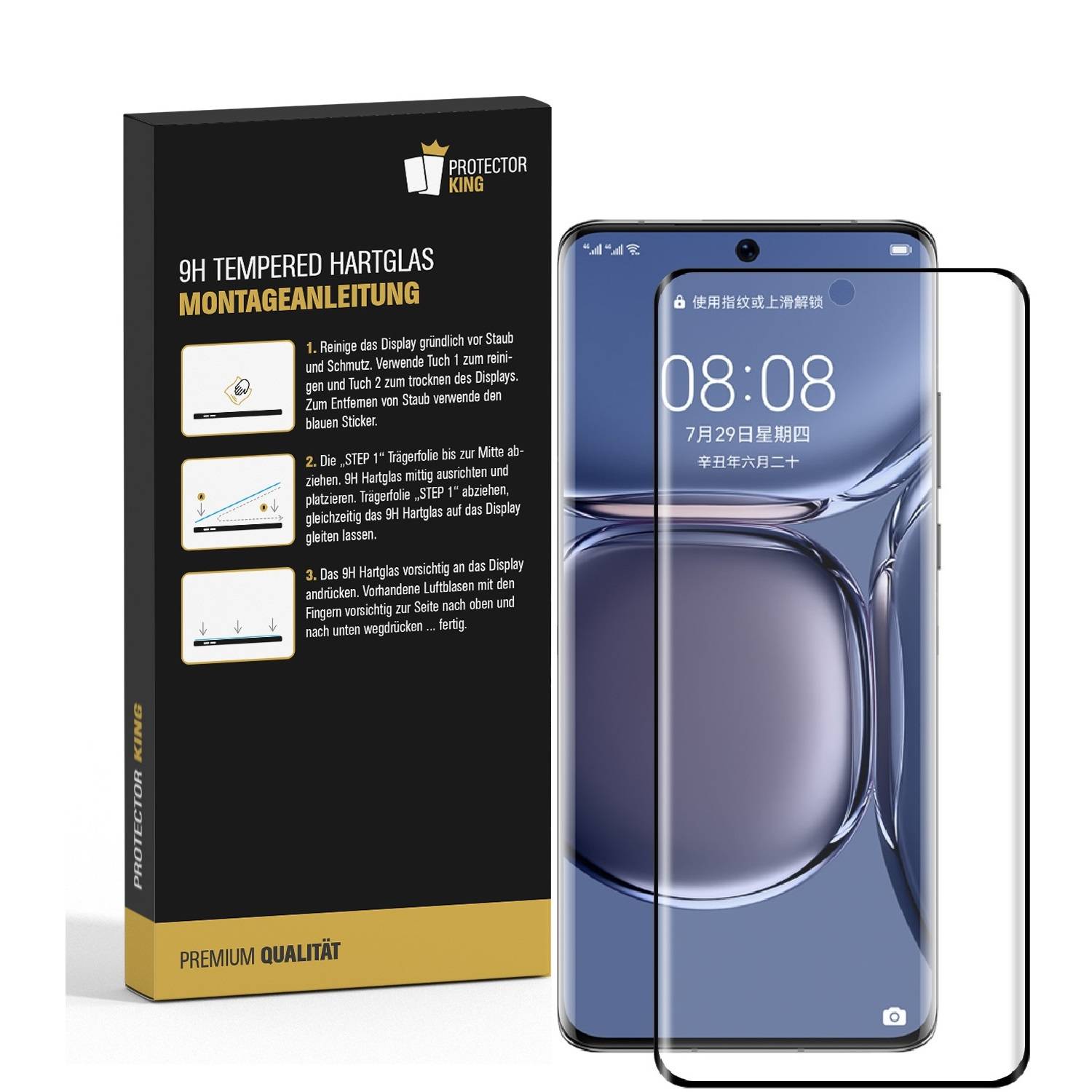 6x 9H Panzerglas für Huawei P50 Pro FULL CURVED Displayschutz Schutzglas Panzerfolie Schutzfolie Displayglas Hartglas echtes Tempered