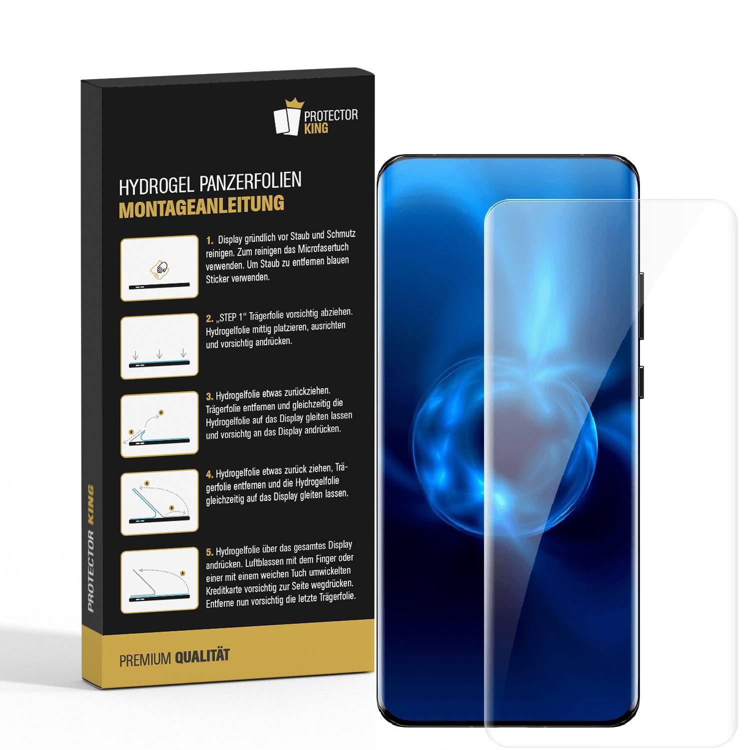 4x Hydrogel-Glass für Huawei P50 Pro Selbstheilend für Micro Kratzer 3D KLAR Panzerfolie Displayschutz Schutzfolie Screen-Protector