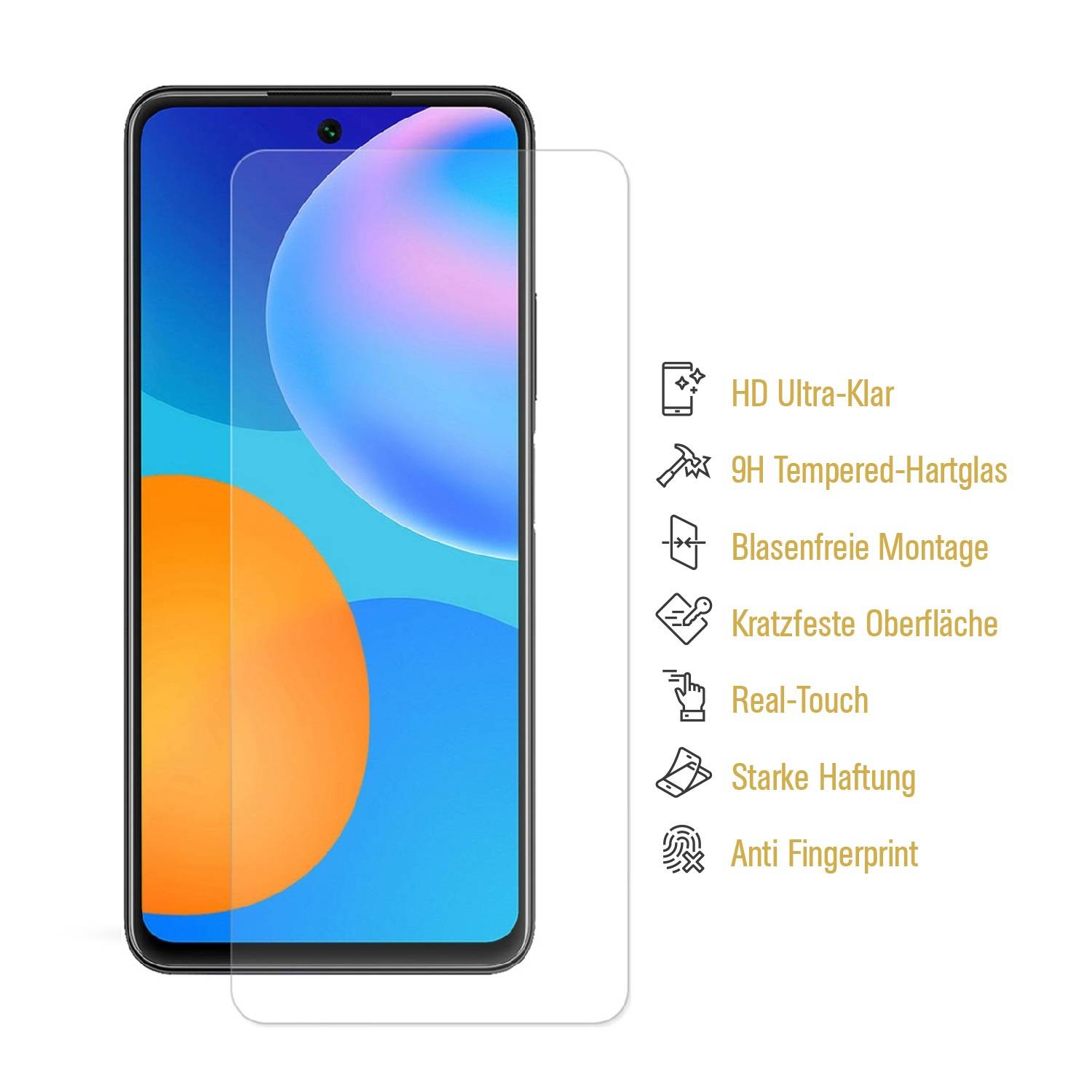 3x 9H Hartglas für Huawei P Smart 2021 Schutzglas Displayschutz Panzerfolie Schutzfolie Panzerglas Displayglas Tempered Glasfolie Sicherheitsglas
