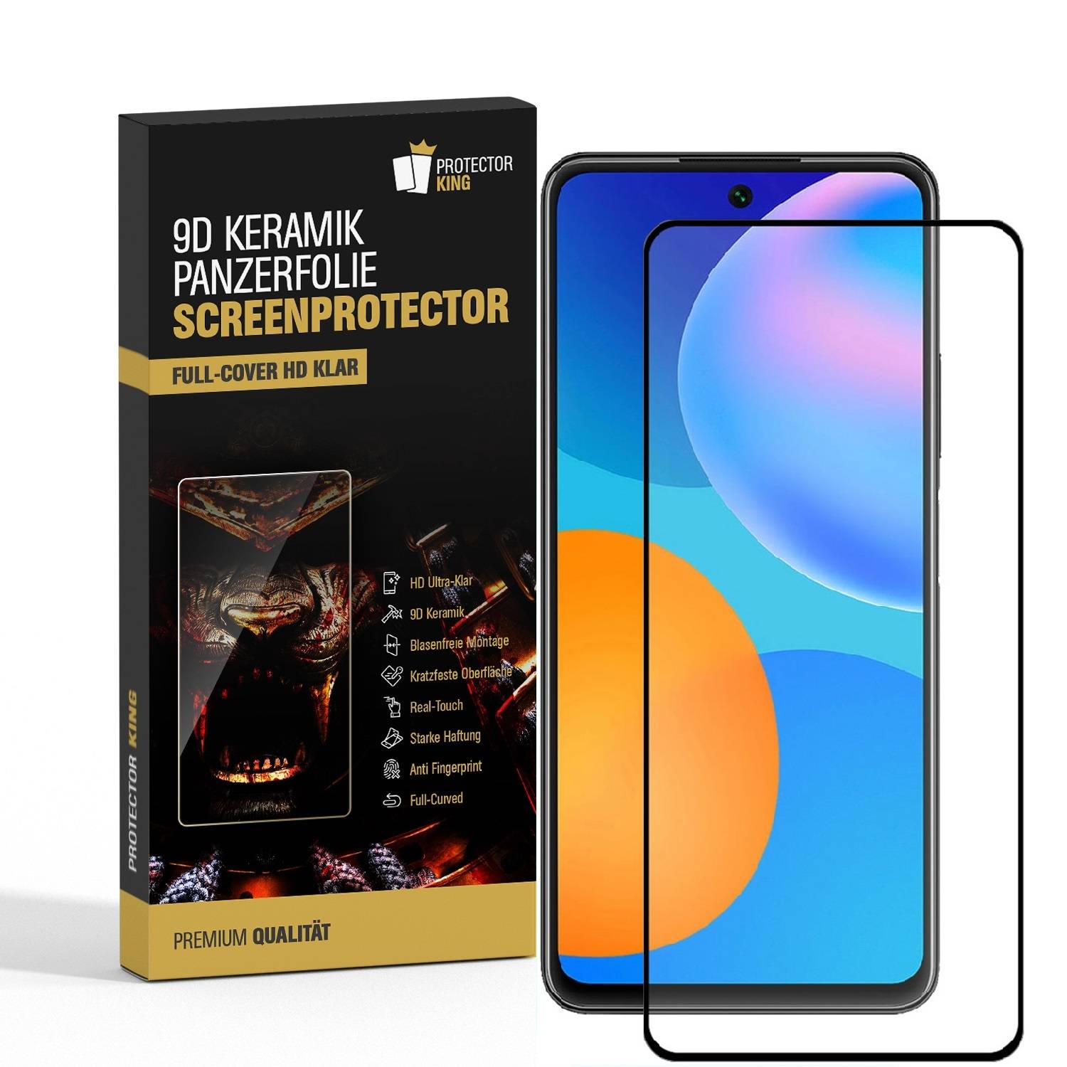 6x 9D Keramik-Glass für Huawei P Smart 2021 FULL COVER 3D KLAR Panzerfolie Displayschutz Schutzfolie Ceramic Screen-Protector