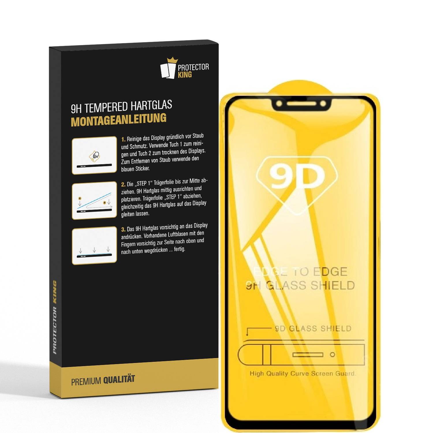4x 9H Hartglas für Huawei Mate 20 Lite FULL COVER Panzerfolie Displayschutz Schwarz Panzerglas Schutzglas