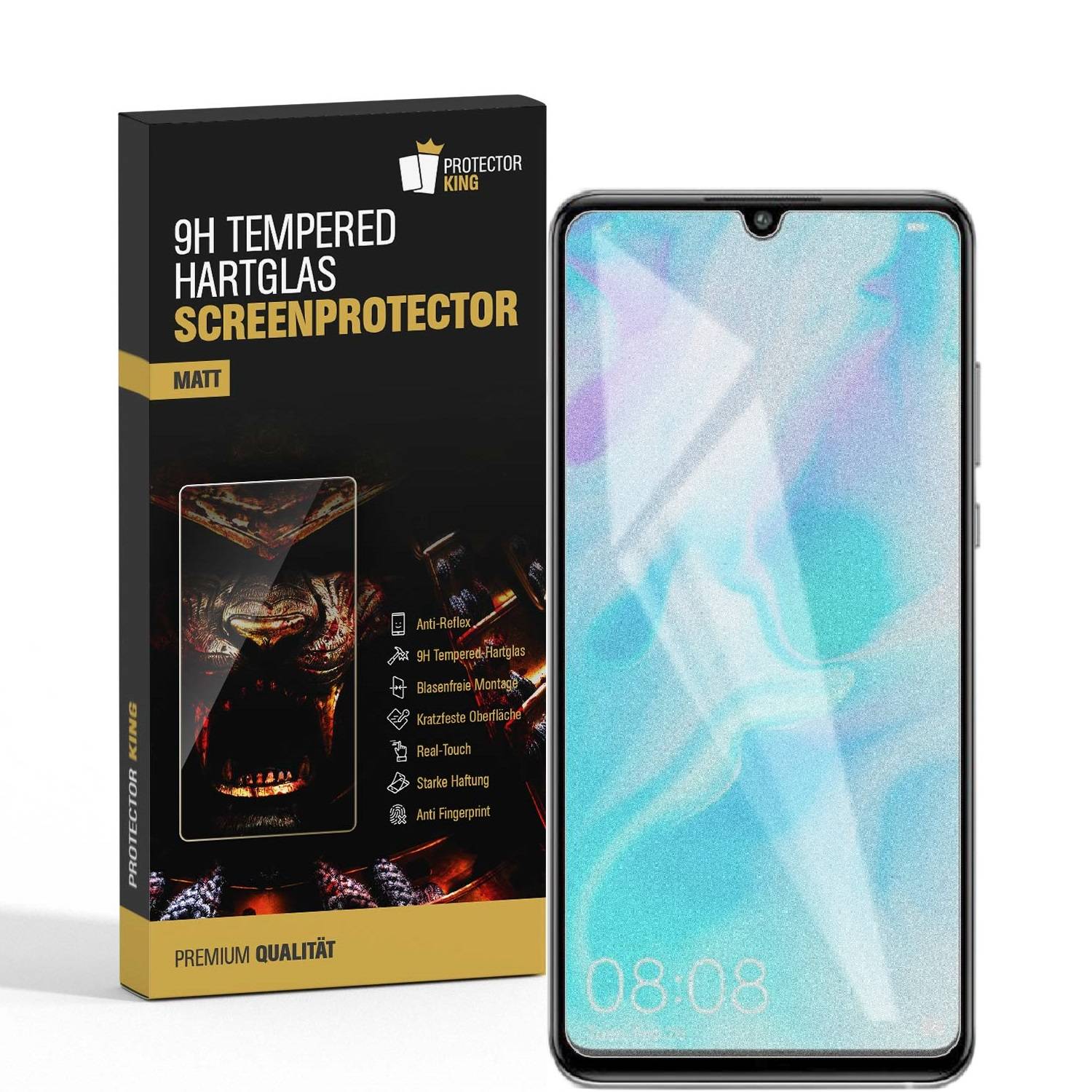3x 9H Hartglasfolie für Huawei P30 Lite Panzerfolie Displayschutz MATT Panzerglas Schutzglas Entspiegelt ANTI REFLEX