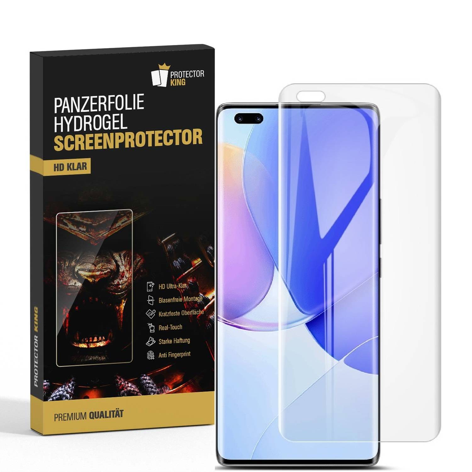 2x Hydrogel-Glass für Huawei Nova 9 Pro Selbstheilend für Micro Kratzer 3D KLAR Panzerfolie Displayschutz Schutzfolie Screen-Protector