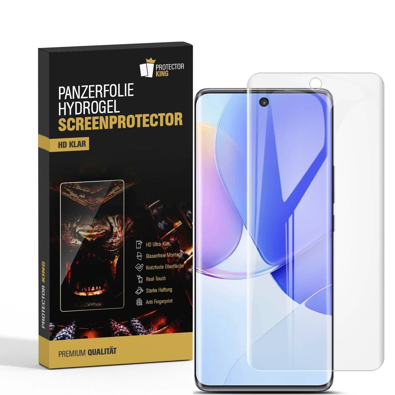 4x Hydrogel-Glass für Huawei Nova 9 Pro Selbstheilend für Micro Kratzer 3D KLAR Panzerfolie Displayschutz Schutzfolie Screen-Protector