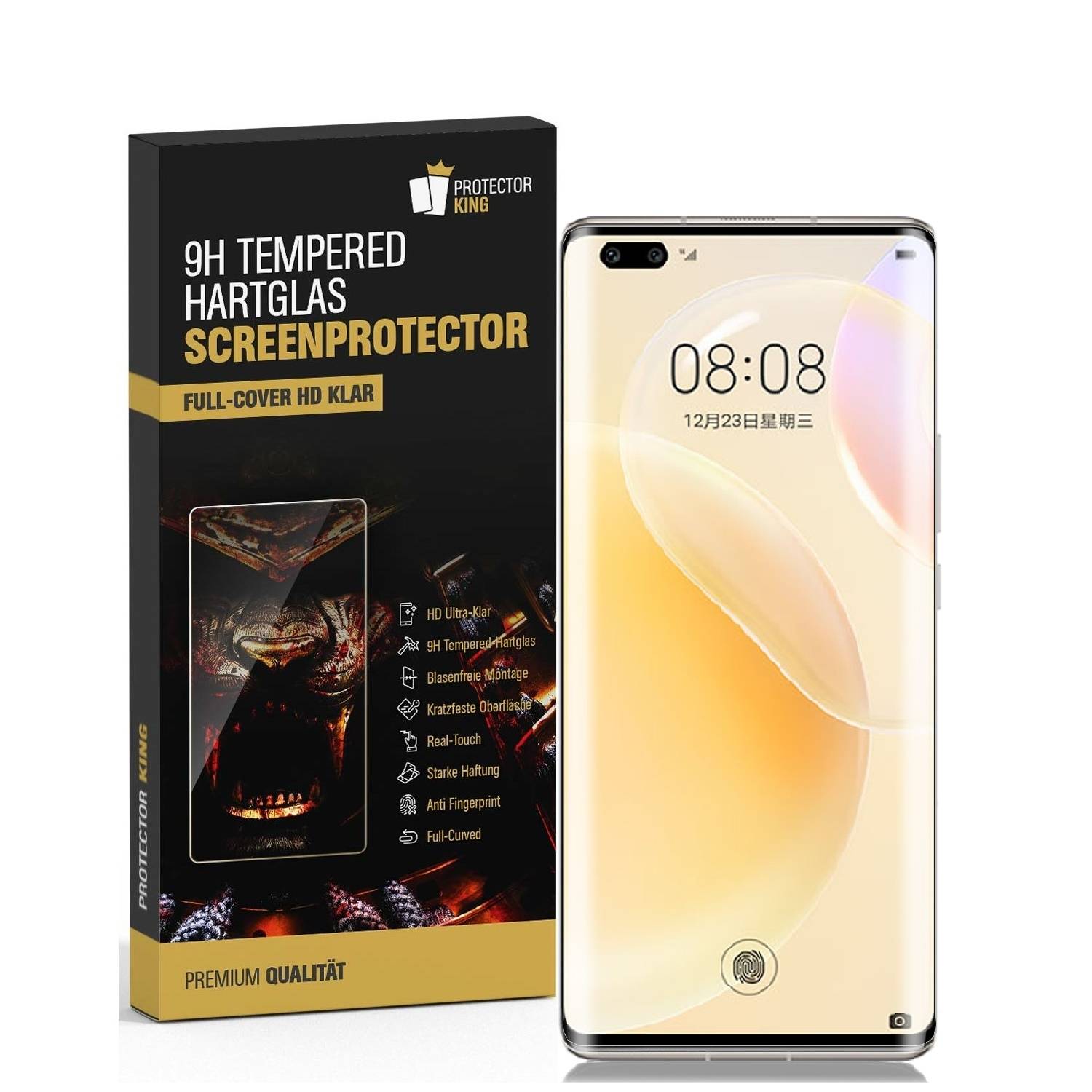 4x 9H Hartglas für Huawei Nova 9 Pro FULL CURVED Panzerfolie Displayschutz KLAR 3D Panzerglas Schutzglas Schutzfolie