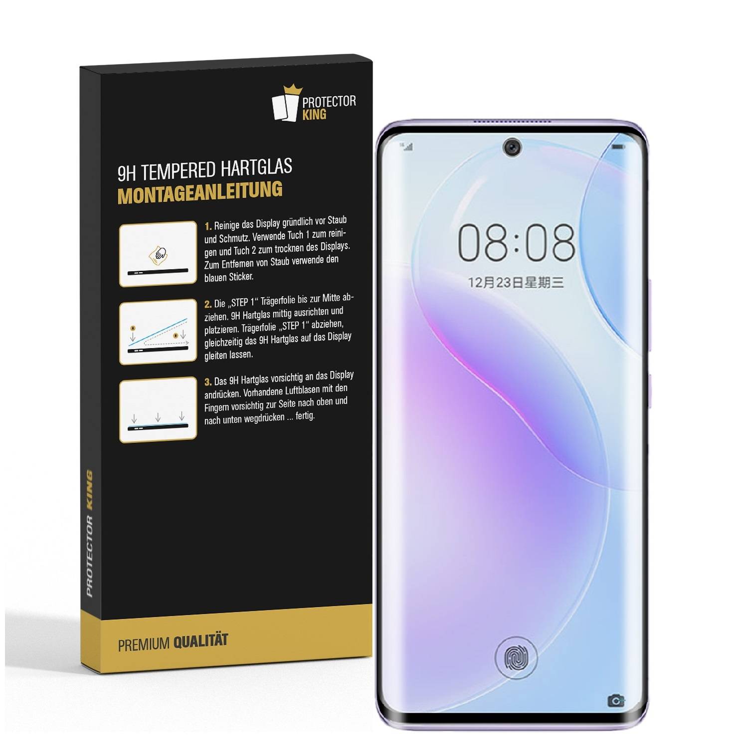 2x 9H Hartglas für Huawei Nova 9 FULL CURVED Panzerfolie Displayschutz KLAR 3D Panzerglas Schutzglas Schutzfolie