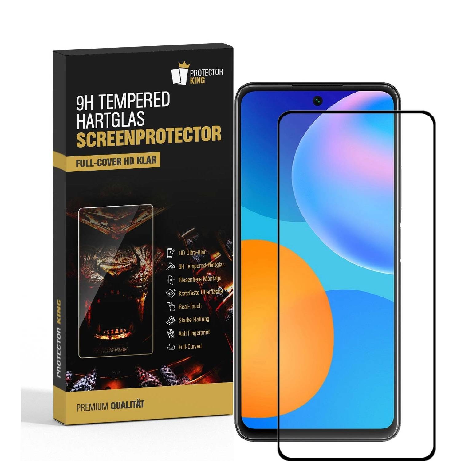2x 9H Hartglas für Huawei P Smart 2021 FULL COVER Schutzglas Displayschutz Panzerfolie Schutzfolie Panzerglas Displayglas Tempered Glasfolie