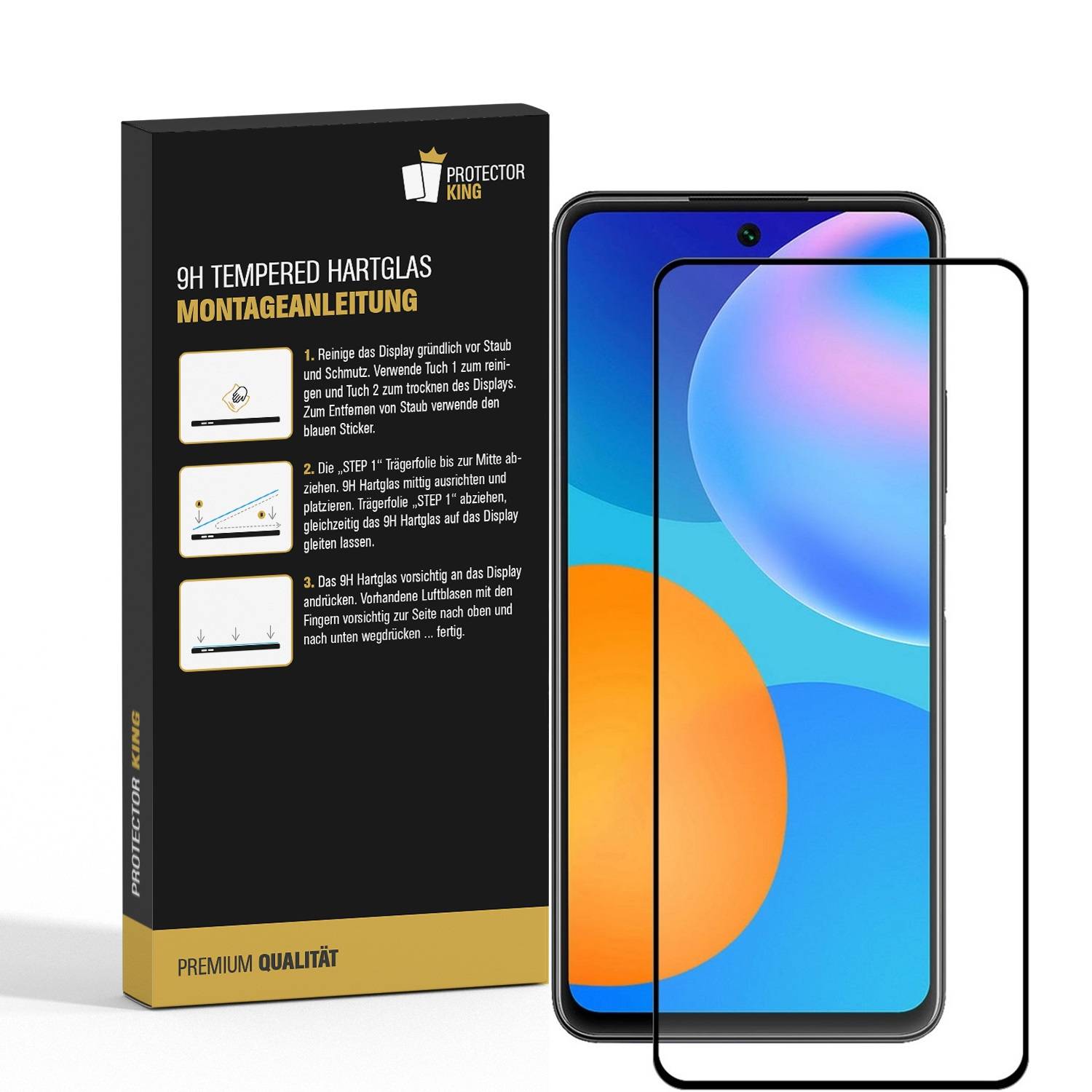 2x 9H Hartglas für Huawei P Smart 2021 FULL COVER Schutzglas Displayschutz Panzerfolie Schutzfolie Panzerglas Displayglas Tempered Glasfolie