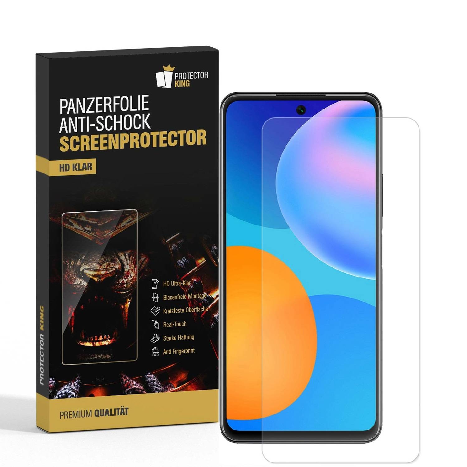 2x Panzerfolie für Huawei P Smart 2021 ANTI-SHOCK Displayschutz Schutzfolie HD KLAR PET