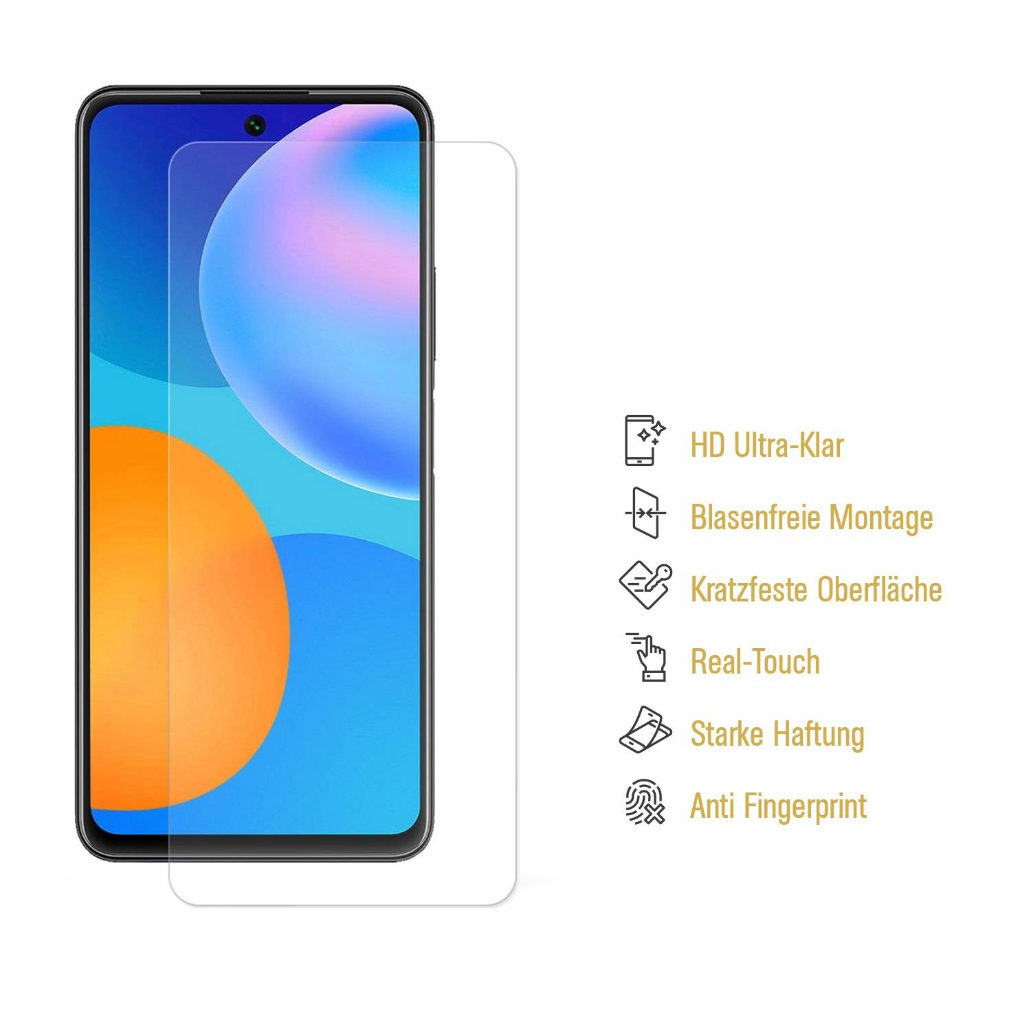 2x Panzerfolie für Huawei P Smart 2021 ANTI-SHOCK Displayschutz Schutzfolie HD KLAR PET
