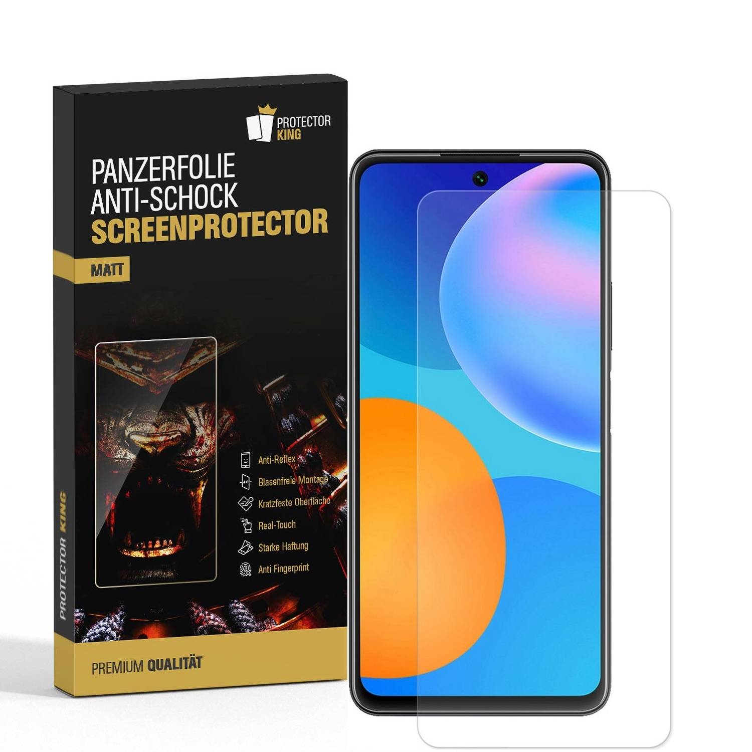 4x Panzerfolie für Huawei P Smart 2021 ANTI-SHOCK Displayschutz Schutzfolie MATT ANTI-REFLEX ENTSPIEGELT