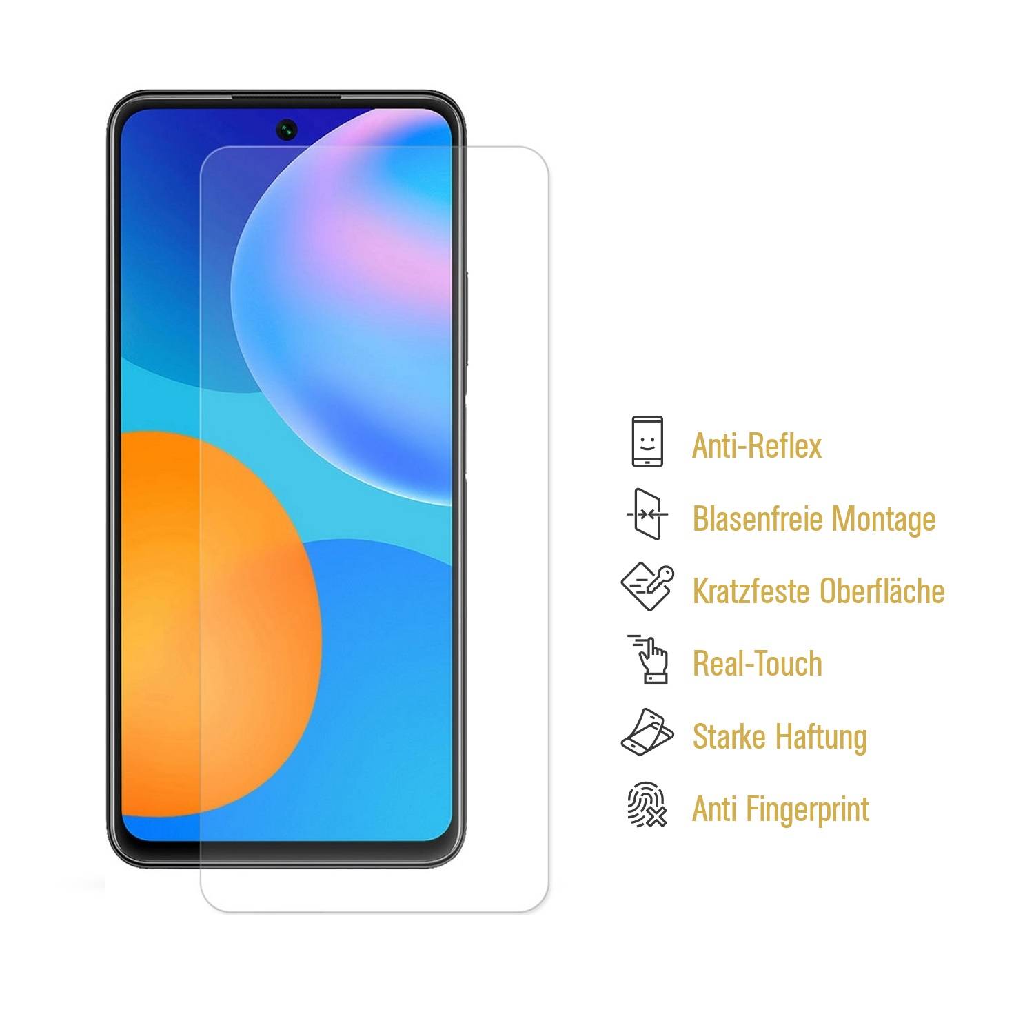 4x Panzerfolie für Huawei P Smart 2021 ANTI-SHOCK Displayschutz Schutzfolie MATT ANTI-REFLEX ENTSPIEGELT