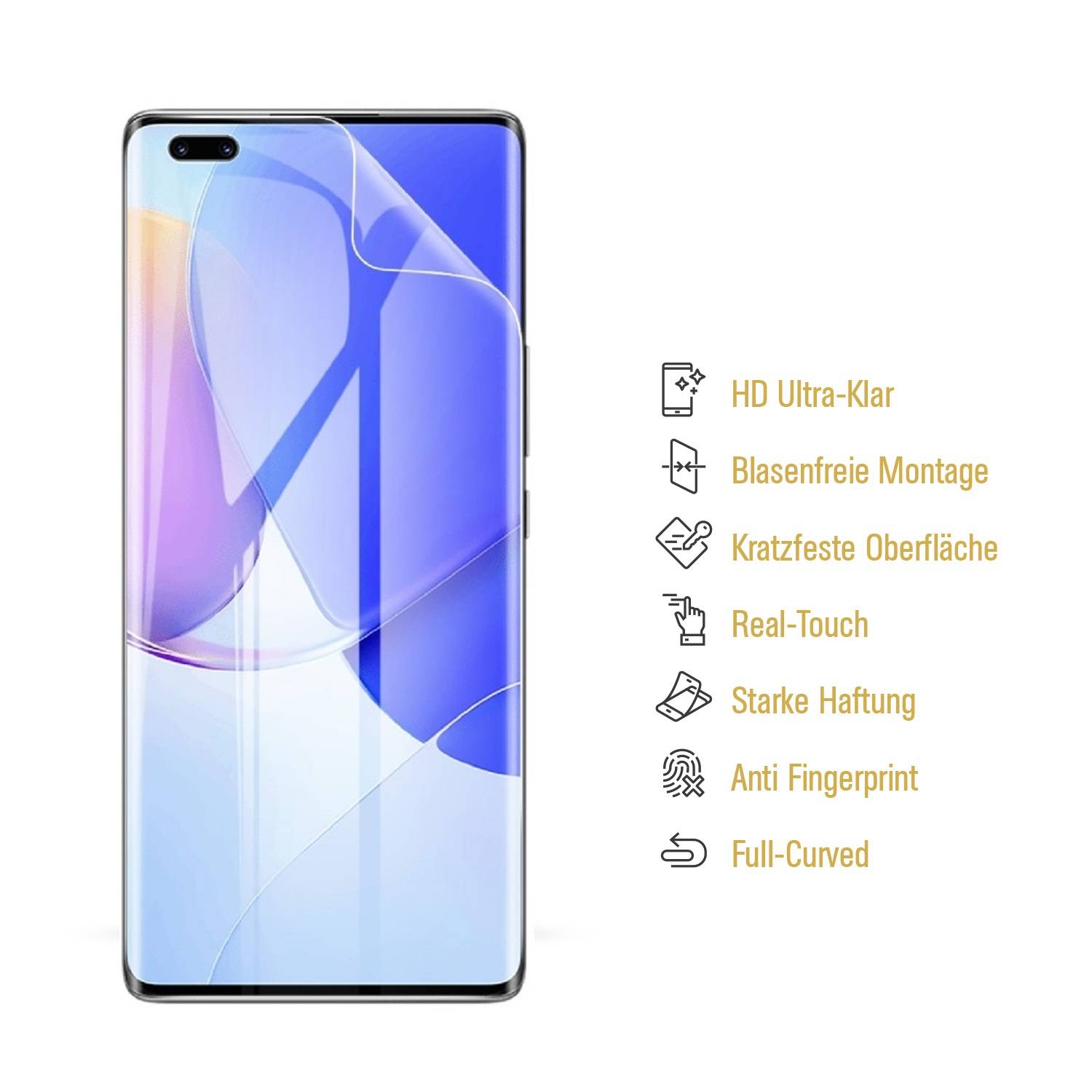 4x Panzerfolie für Huawei Nova 9 Pro FULL COVER Displayschutz Schutzfolie KLAR