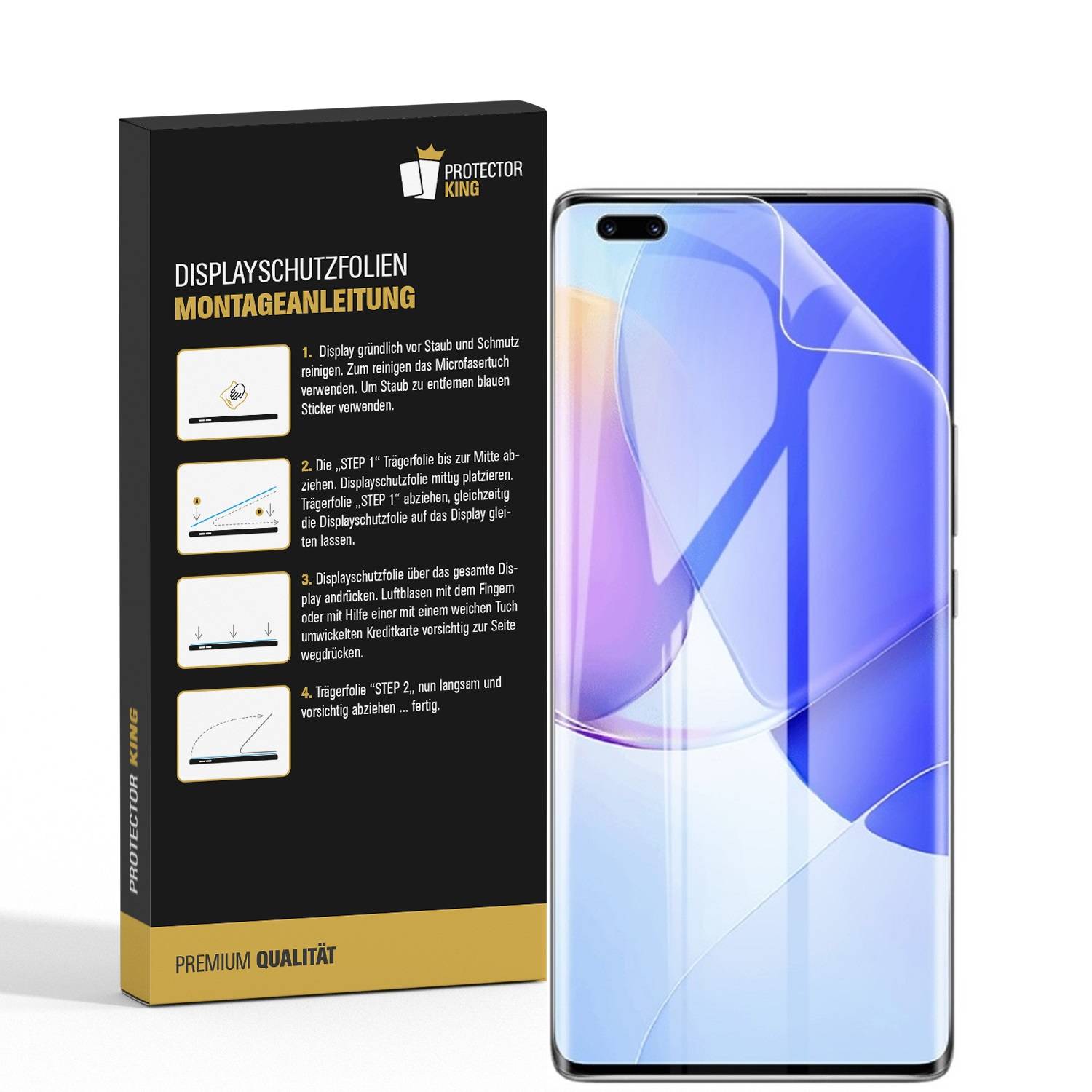 2x Panzerfolie für Huawei Nova 9 Pro FULL COVER Displayschutz Schutzfolie KLAR