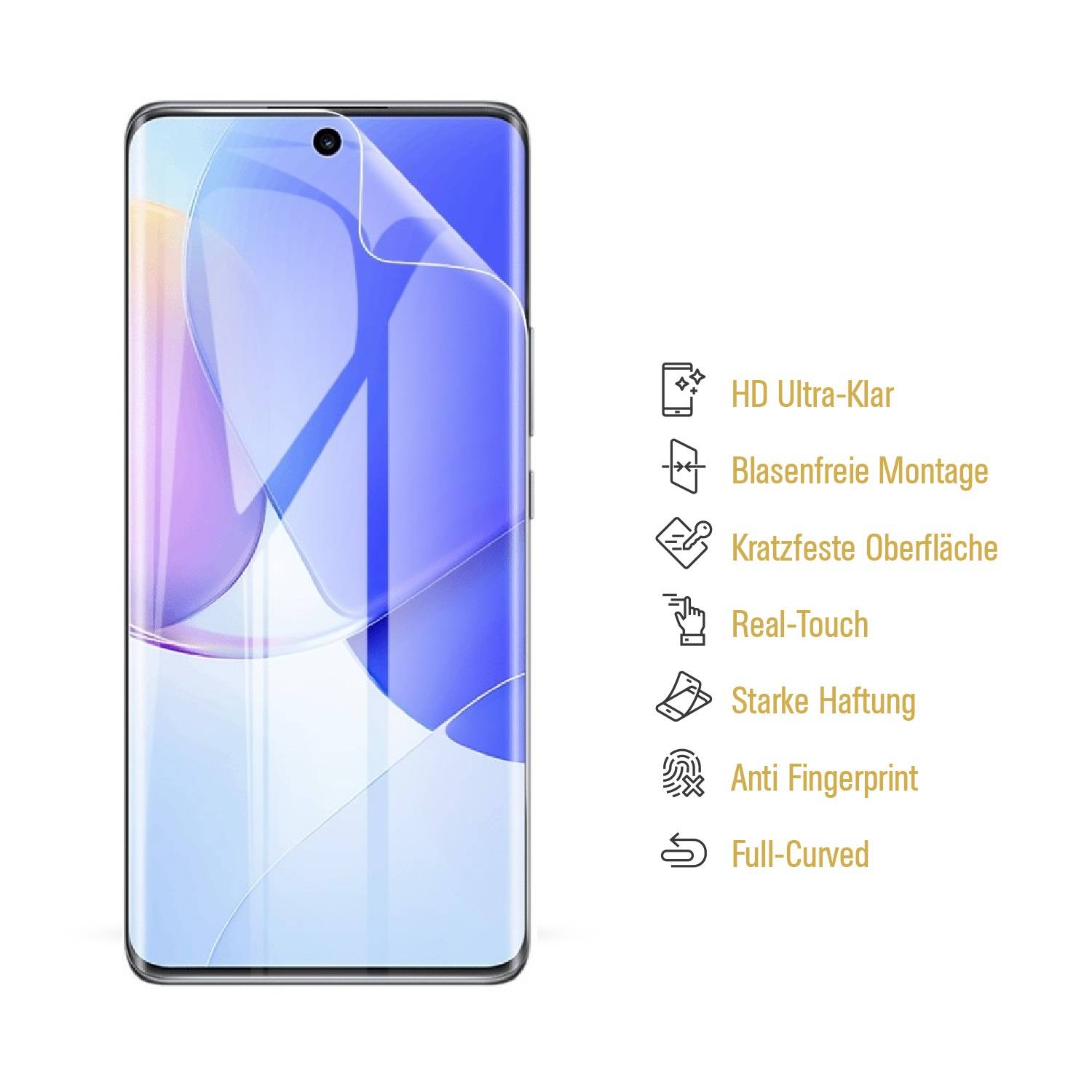 3x Panzerfolie für Huawei Nova 9 FULL COVER Displayschutz Schutzfolie KLAR