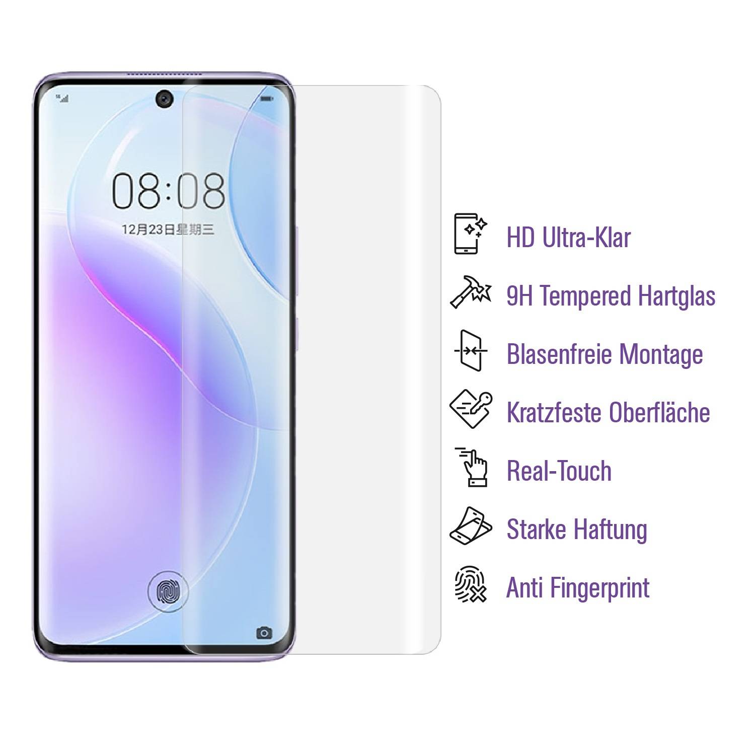 5x 9H Panzerglas für Huawei Nova 9 Full-Screen HD klar UV-Liquid Tempered Glas Displayschutz Schutzglas Screen-Protector