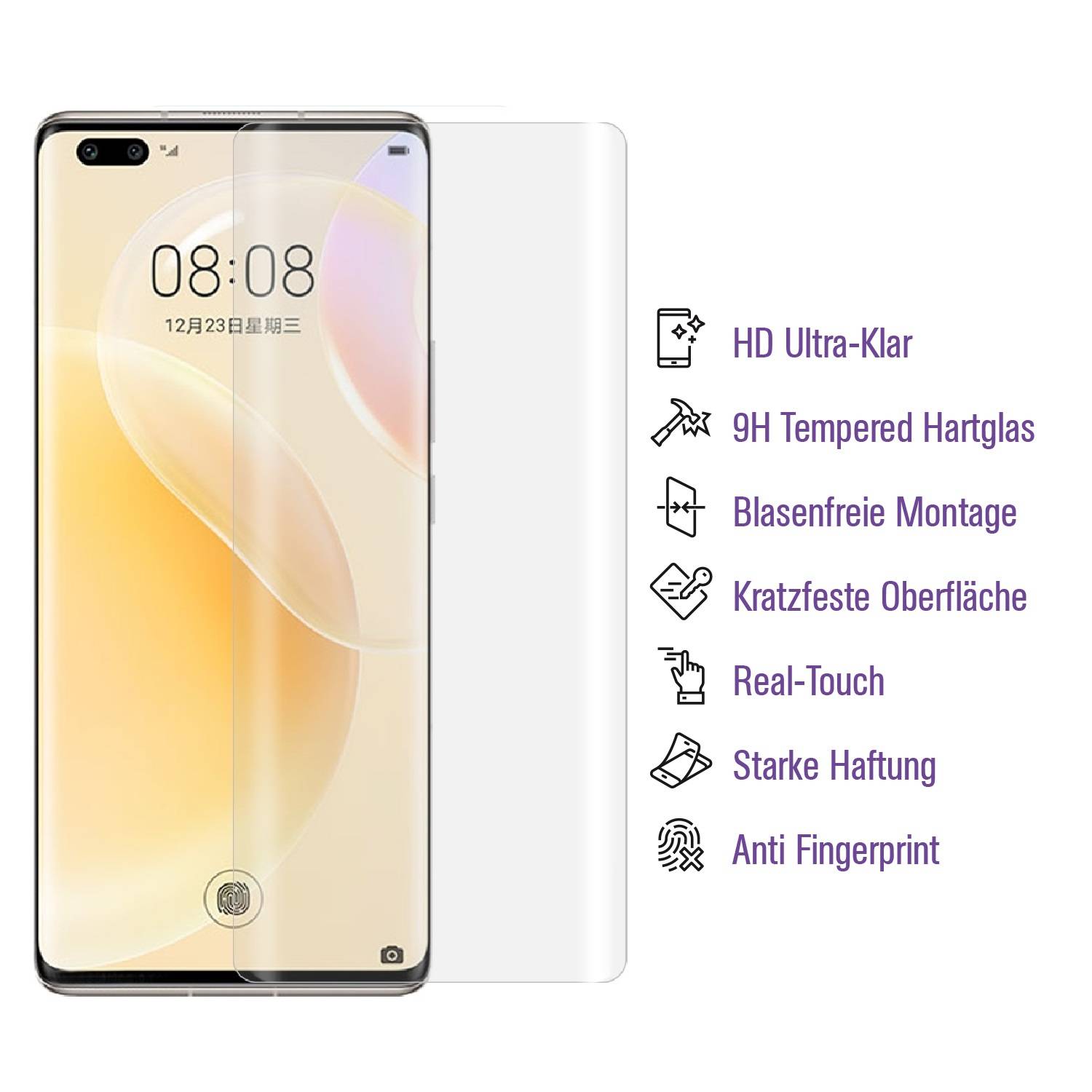 3x 9H Panzerglas für Huawei Nova 9 Pro Full-Screen HD klar UV-Liquid Tempered Glas Displayschutz Schutzglas Screen-Protector