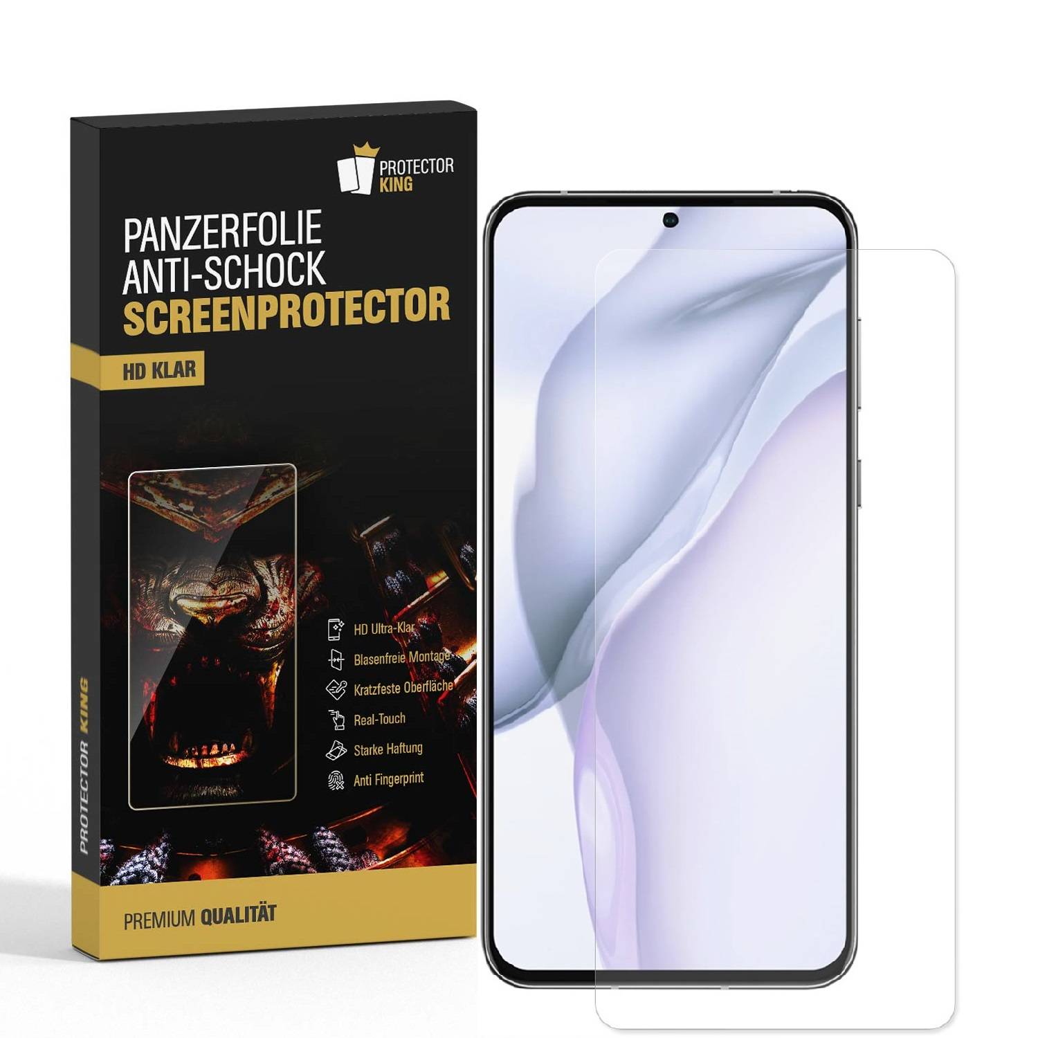 2x Panzerfolie für Huawei P50 ANTI-SHOCK Displayschutz Schutzfolie HD-KLAR PET Kunststoff