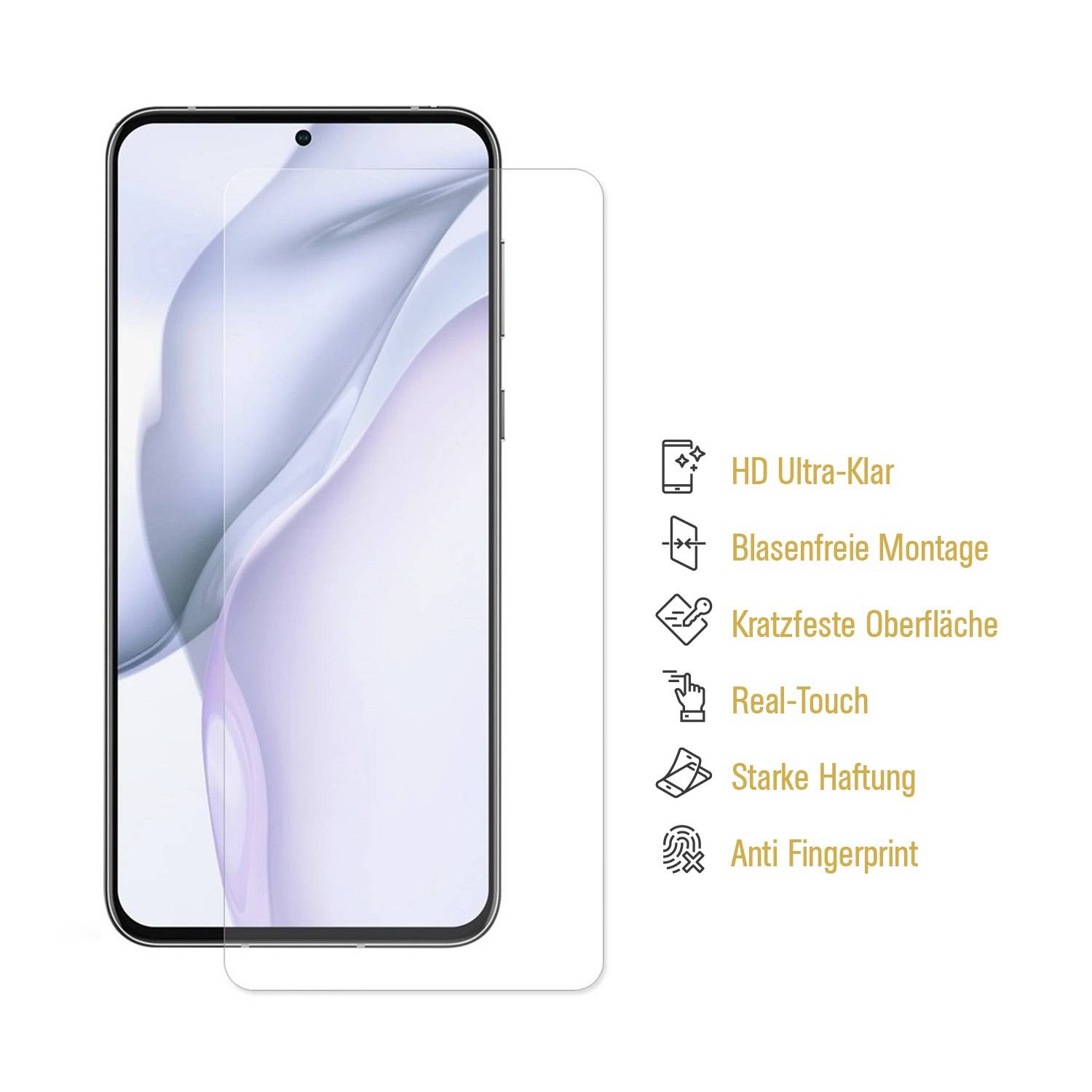 2x Panzerfolie für Huawei P50 ANTI-SHOCK Displayschutz Schutzfolie HD-KLAR PET Kunststoff