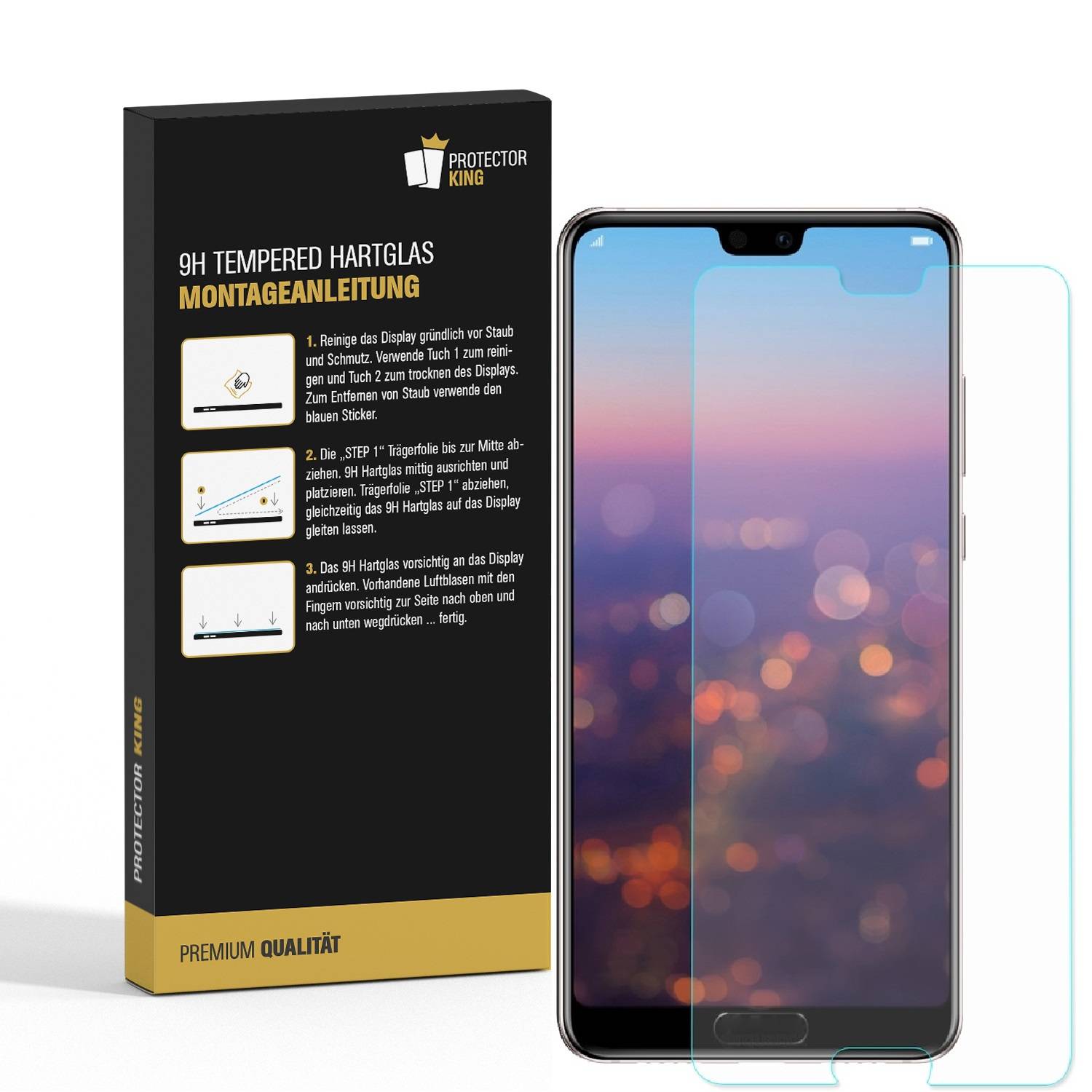 1x 3D A++ 9H Panzerglas für Huawei P20 Displayschutz Schutzglas Panzerfolie Schutzfolie Hartglas Displayglas Tempered Echtglas Glasfolie