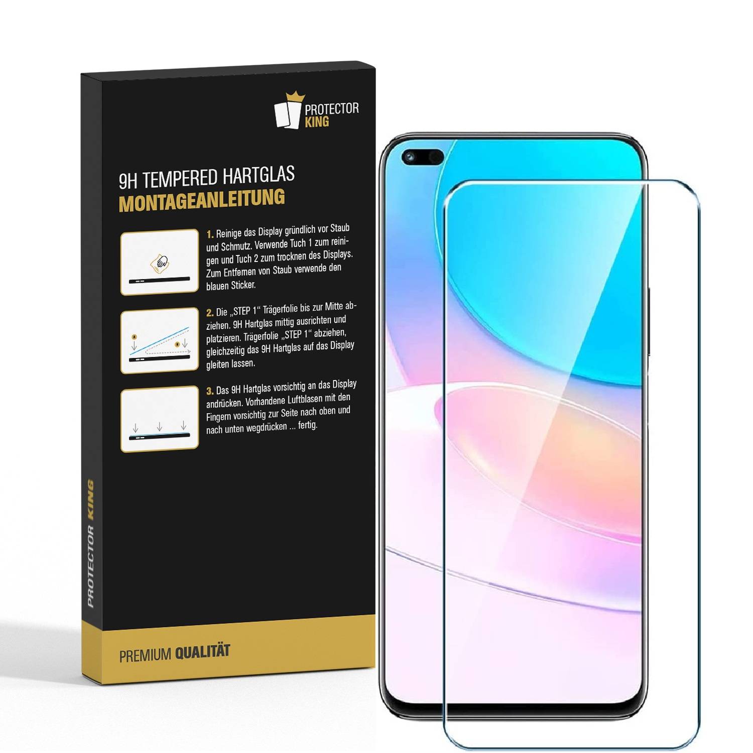 2x 9H Panzerglas für Huawei Nova 8i Displayschutz Panzerfolie Schutzfolie Hartglas Schutzglas Displayglas Tempered Glasfolie Sicherheitsglas