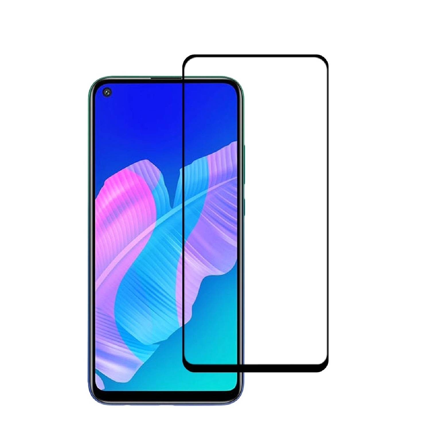 1x 9H Panzerglas für Huawei P40 Lite E FULL COVER Displayschutz Schutzglas Hartglas Schutzfolie Panzerfolie KLAR Tempered echtes Displayglas