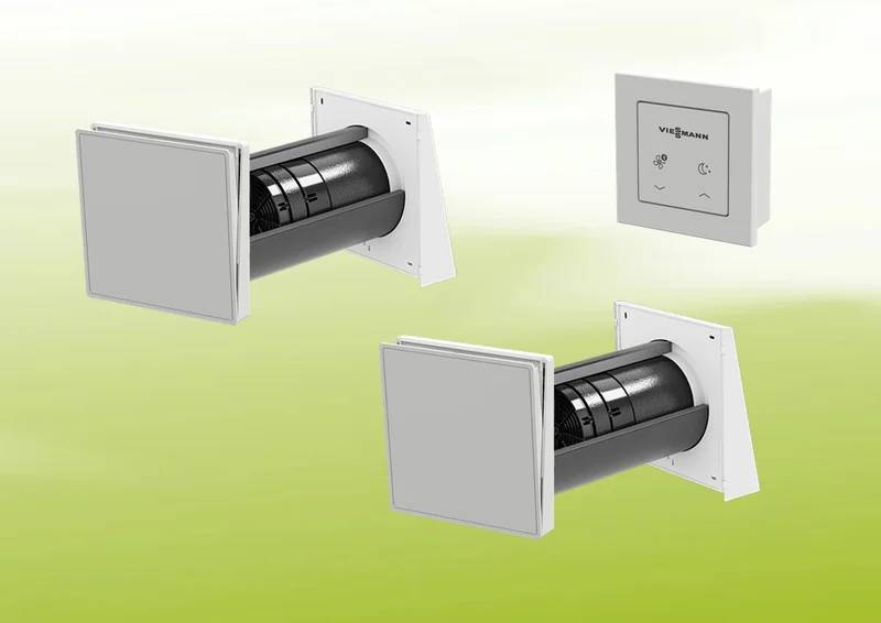2x Viessmann Vitovent 100-D Typ H40E B55 (F) mit Bedienteil 100-D Funk Lüftungsset