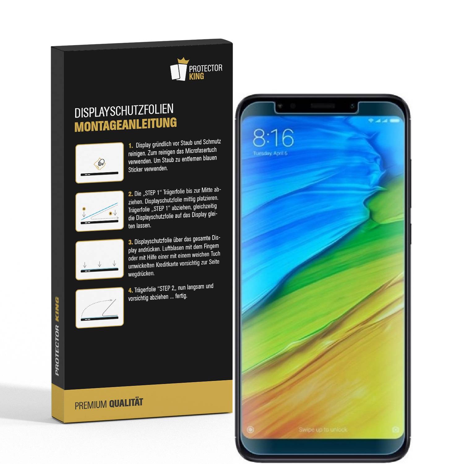 3x Displayschutzfolie für Xiaomi Redmi 5 Schutzfolie Displayfolie HD KLAR