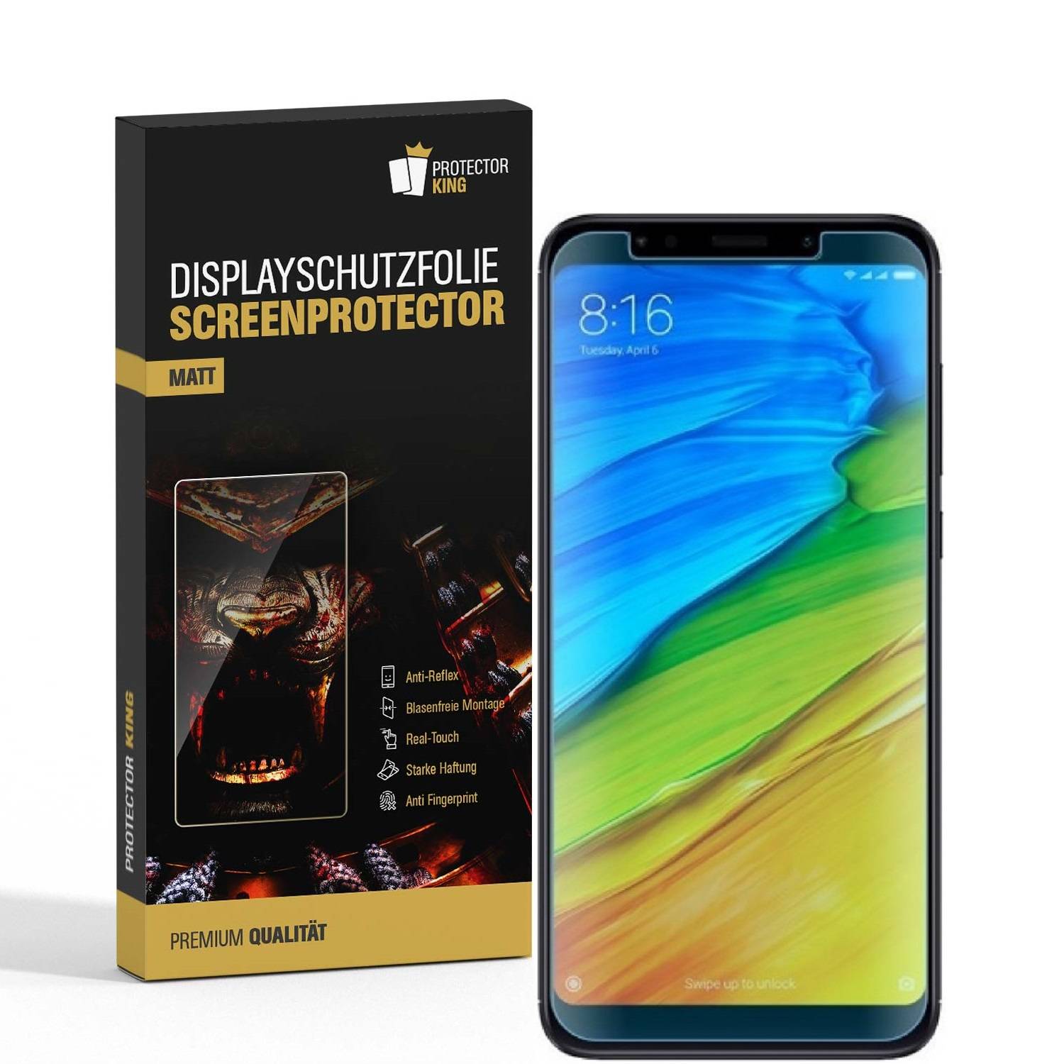 2x Displayschutzfolie für Xiaomi Redmi 5 ANTI-REFLEX Displayfolie MATT