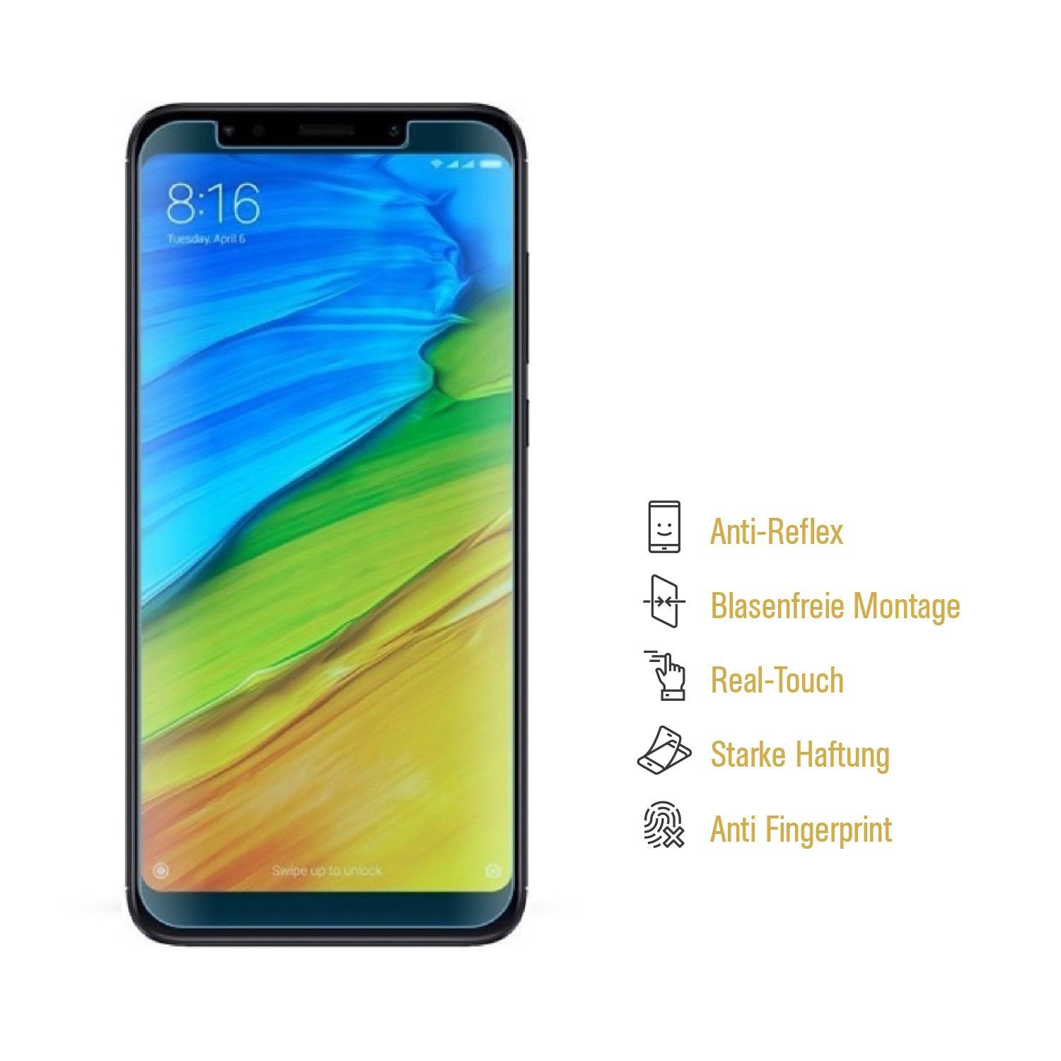 2x Displayschutzfolie für Xiaomi Redmi 5 ANTI-REFLEX Displayfolie MATT