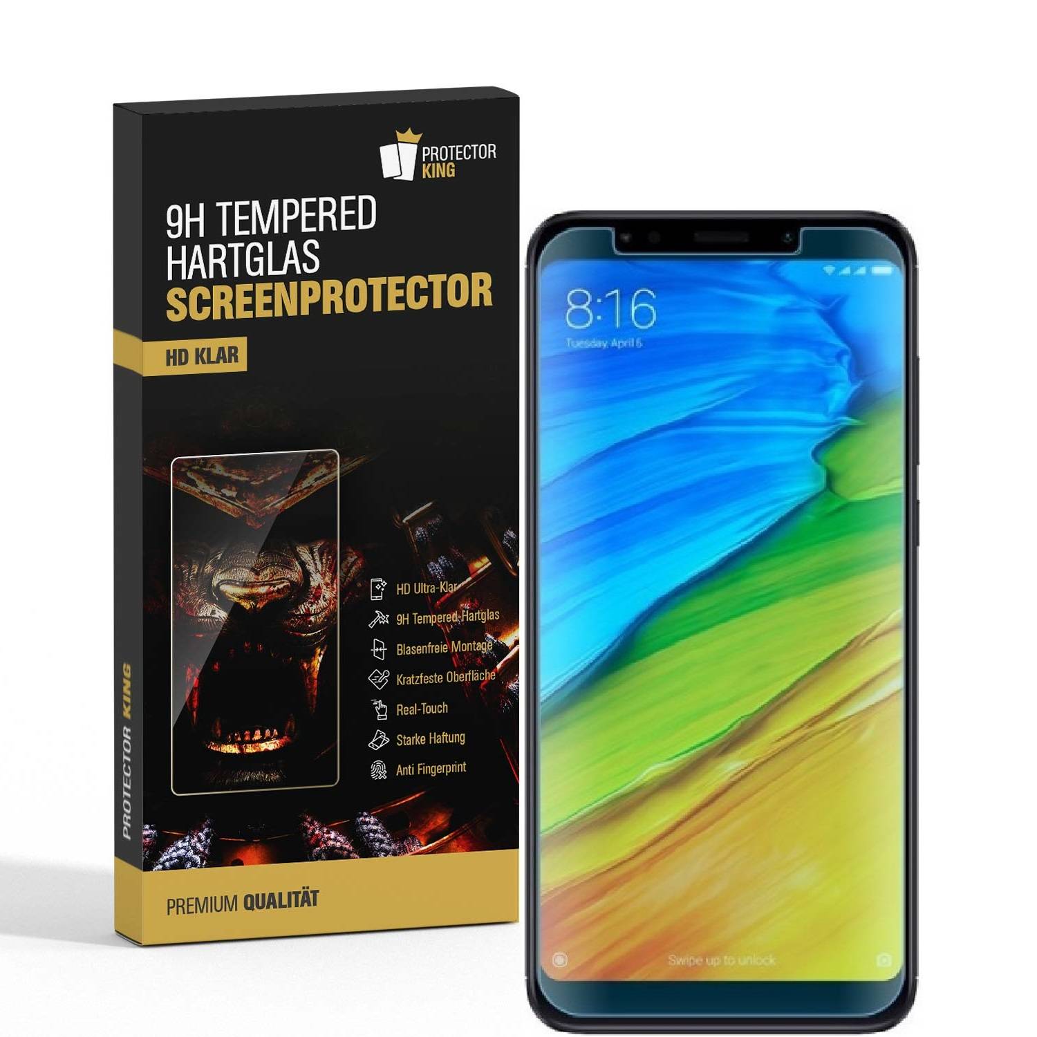 6x 9H Hartglas für Xiaomi Redmi 5 Panzerfolie Displayschutz Schutzglas HD KLAR Panzerglas Schutzfolie