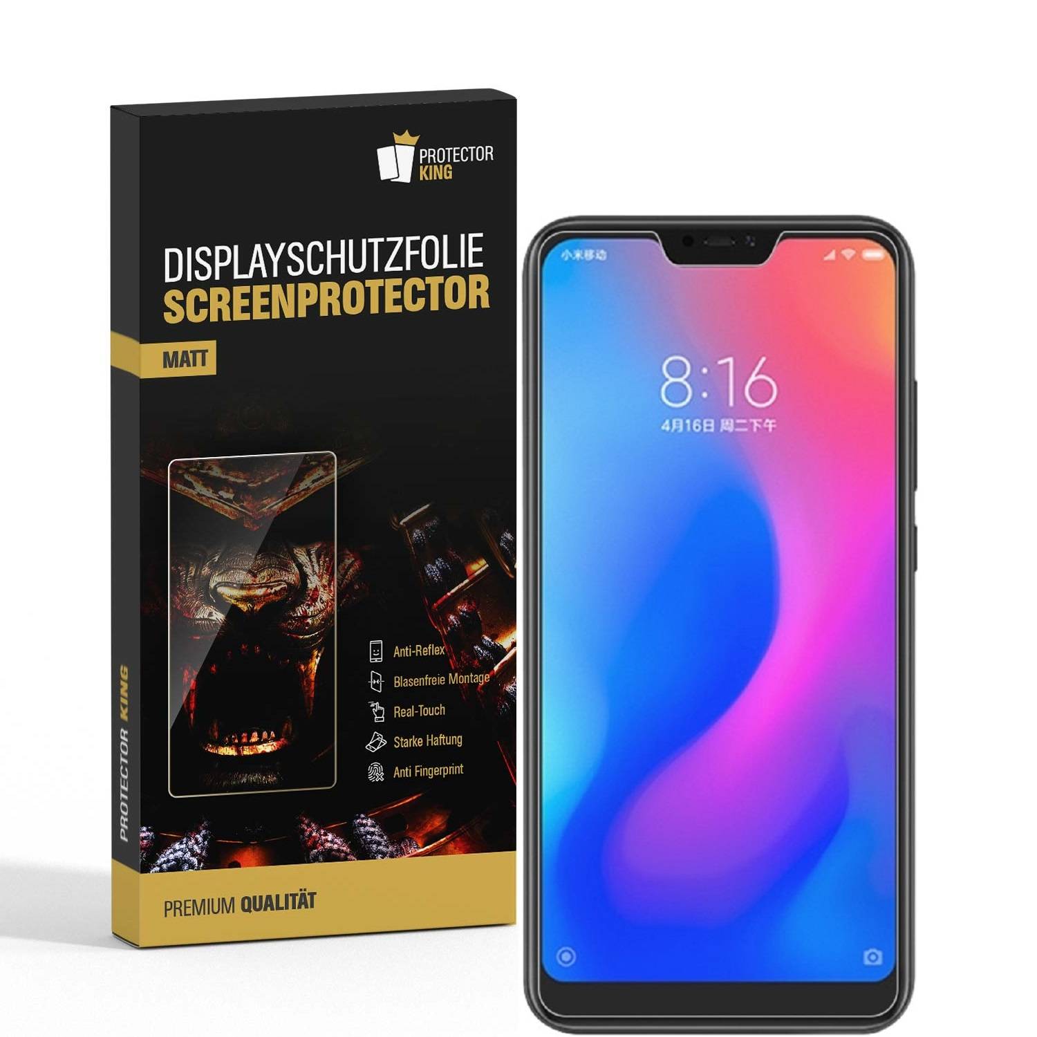 3x Displayschutzfolie für Xiaomi Redmi Note 6 Pro ANTI-REFLEX Displayfolie MATT