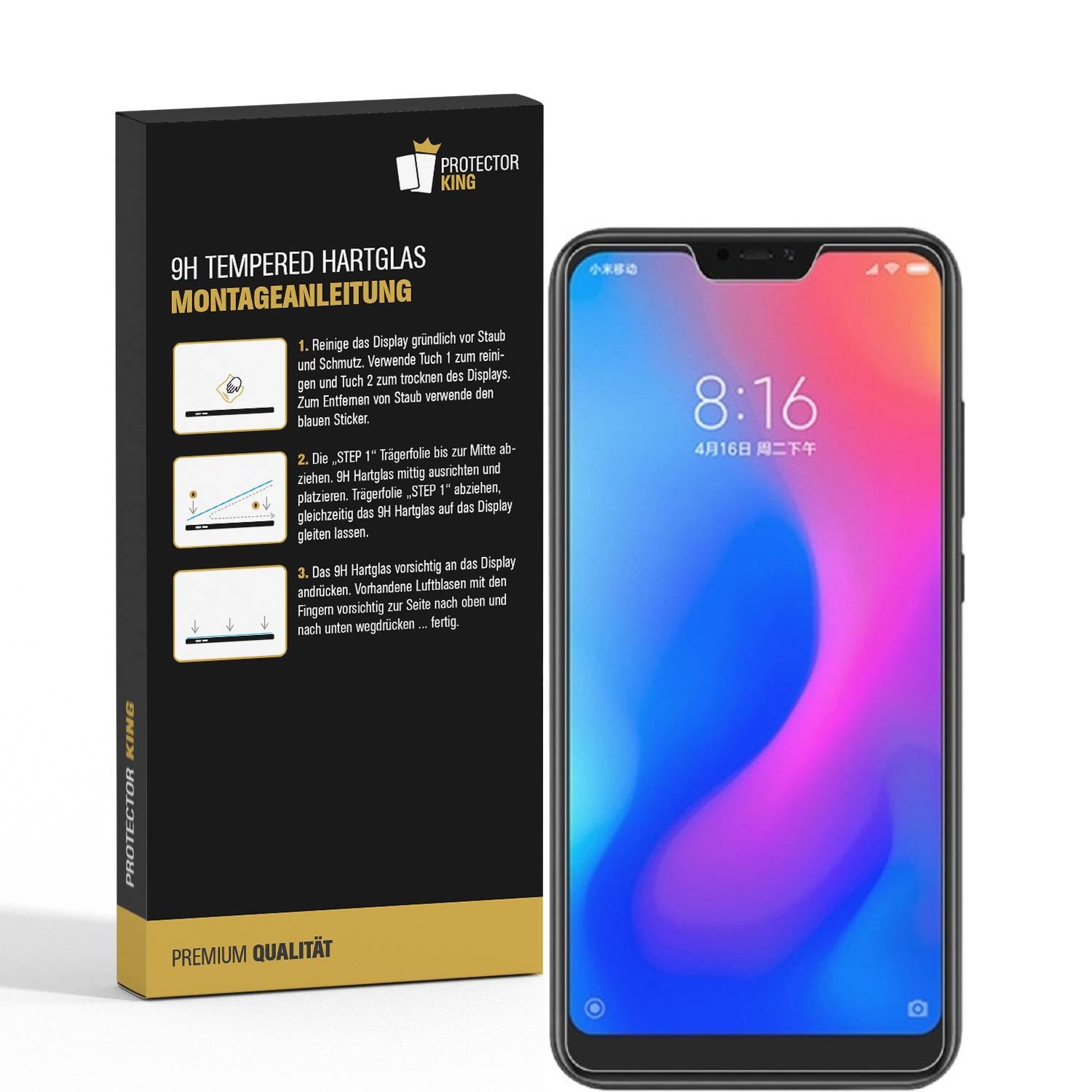 3x 9H Hartglas für Xiaomi Redmi Note 6 Panzerfolie Displayschutz Schutzglas KLAR Schutzfolie Panzerglas