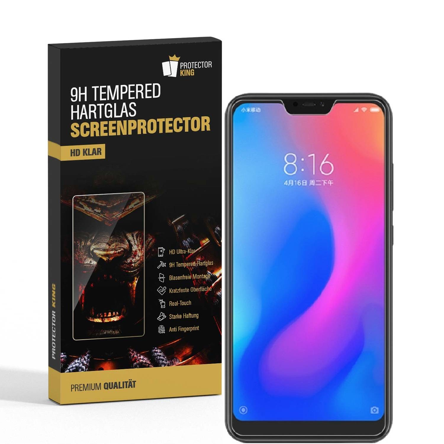 3x 9H Hartglas für Xiaomi Redmi Note 6 Panzerfolie Displayschutz Schutzglas KLAR Schutzfolie Panzerglas