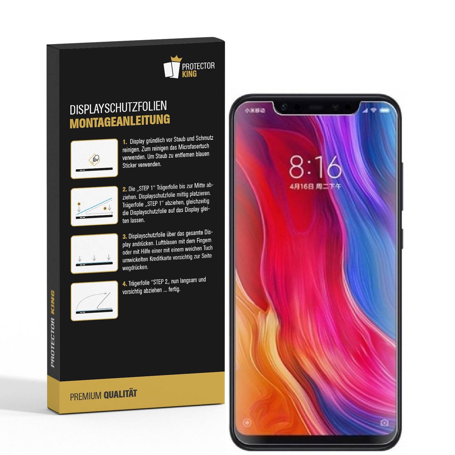2x Displayschutzfolie für Xiaomi Mi 8 SE Schutzfolie Displayfolie HD ULTRA KLAR
