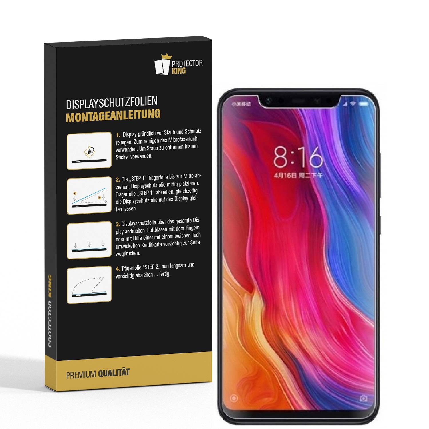 2x Panzerfolie für Xiaomi Mi 8 SE ANTI-SCHOCK Displayfolie Schutzfolie MATT