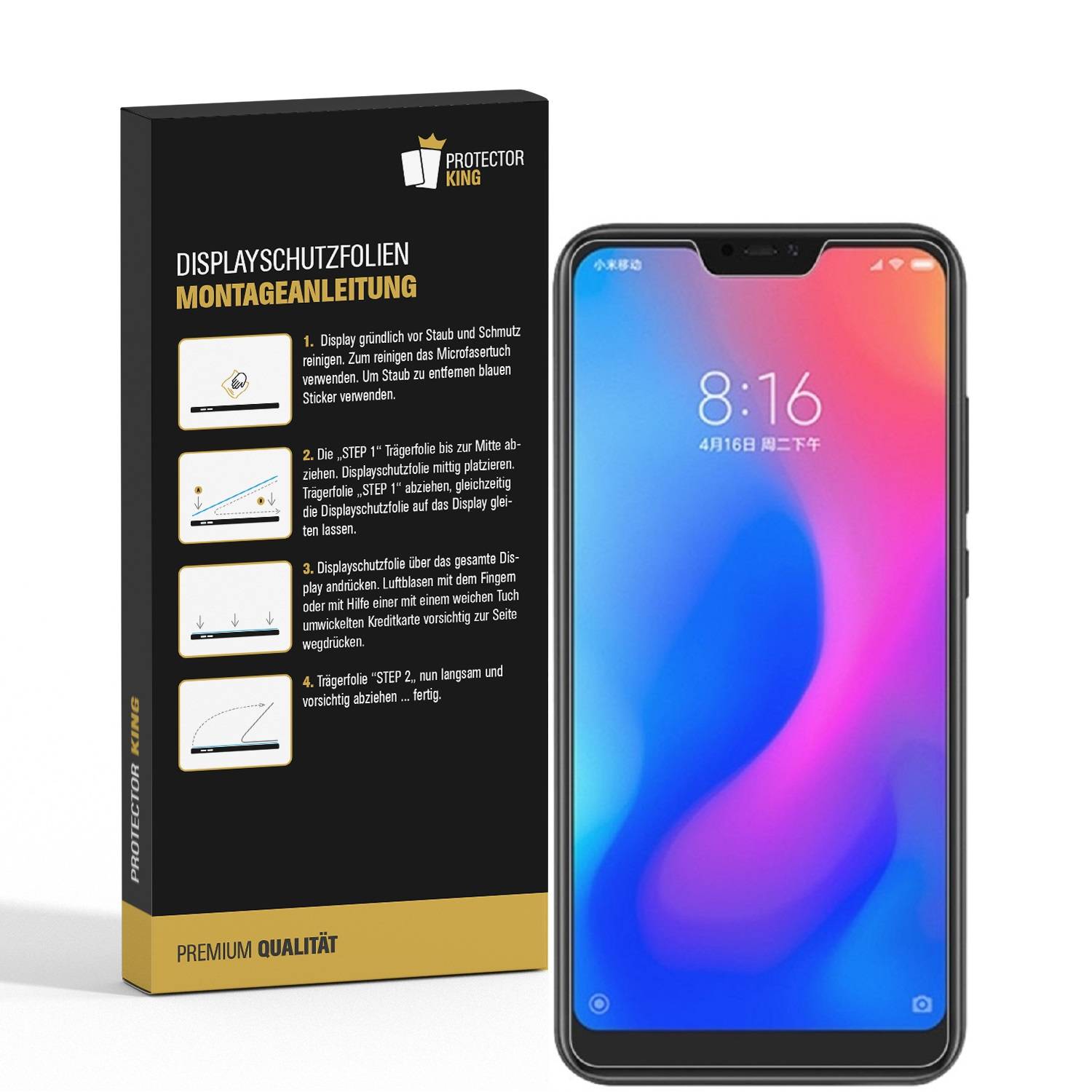 6x Displayschutzfolie für Xiaomi Redmi Note 6 Displayfolie Schutzfolie HD KLAR